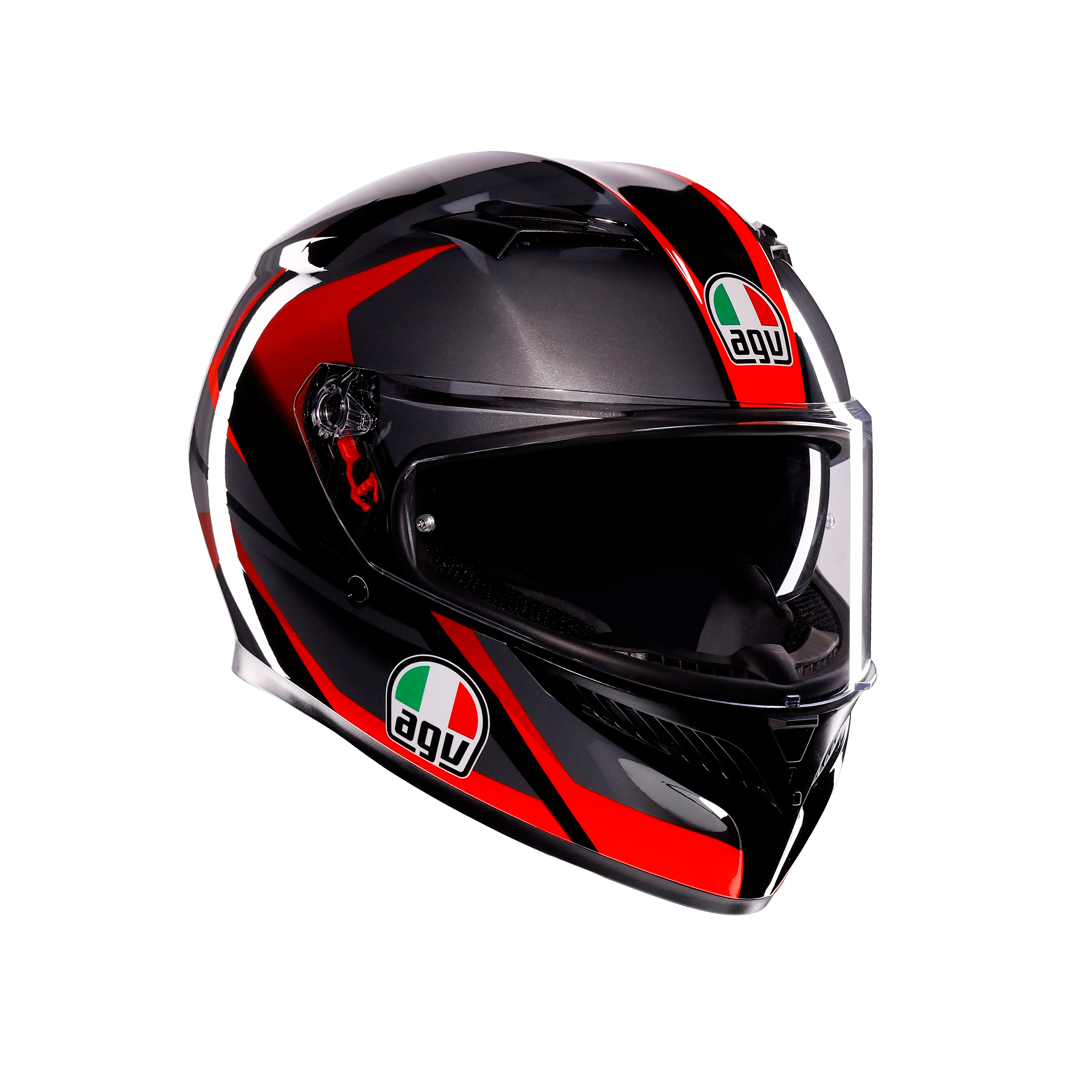 K3 STRIGA BLACK/GREY/RED - CASQUE MOTO INT&Eacute;GRAL E2206 -  - 6