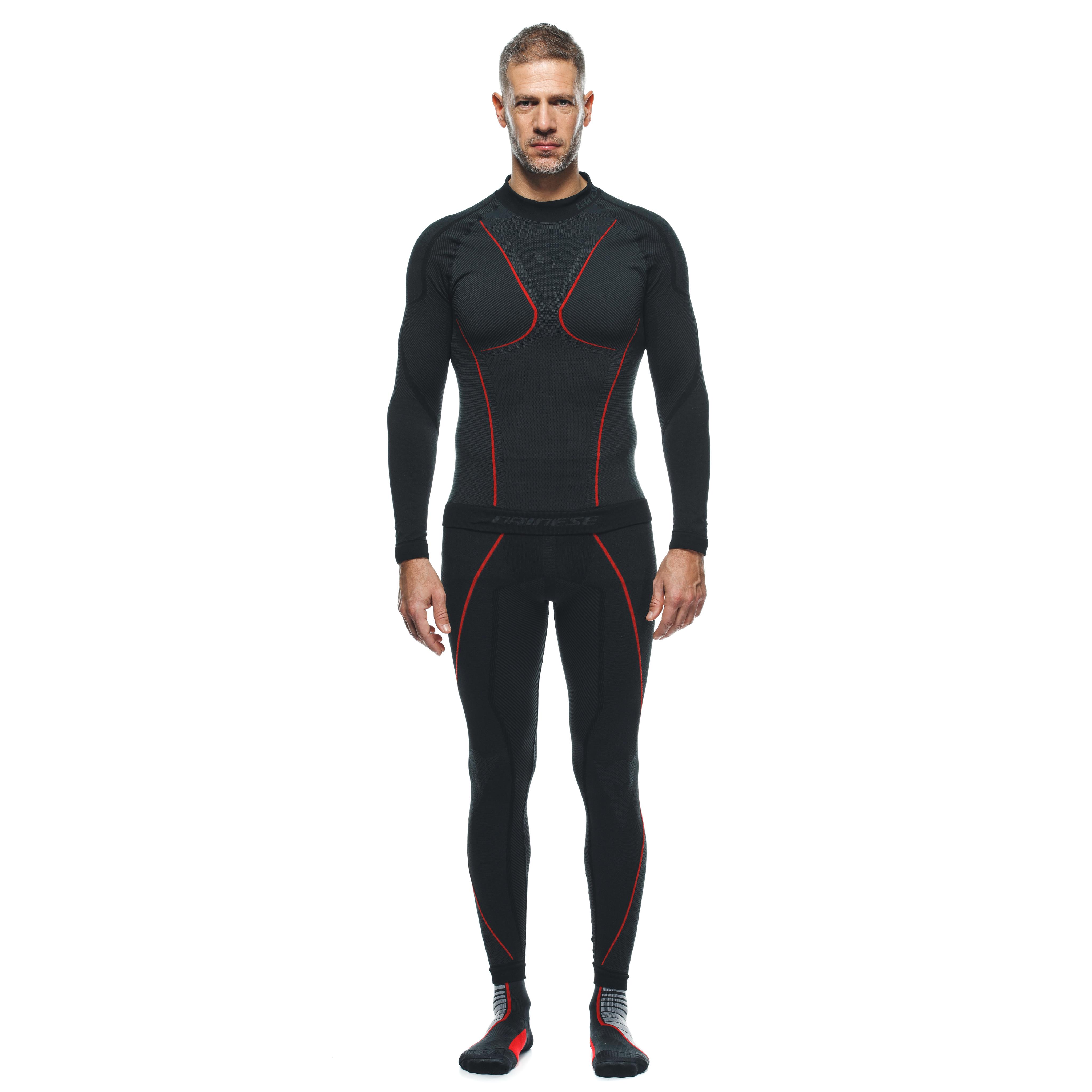 THERMAL MOTORCYCLE LONG SLEEVE SHIRT MEN - MID LAYER WINTER - BLACK/RED - 3
