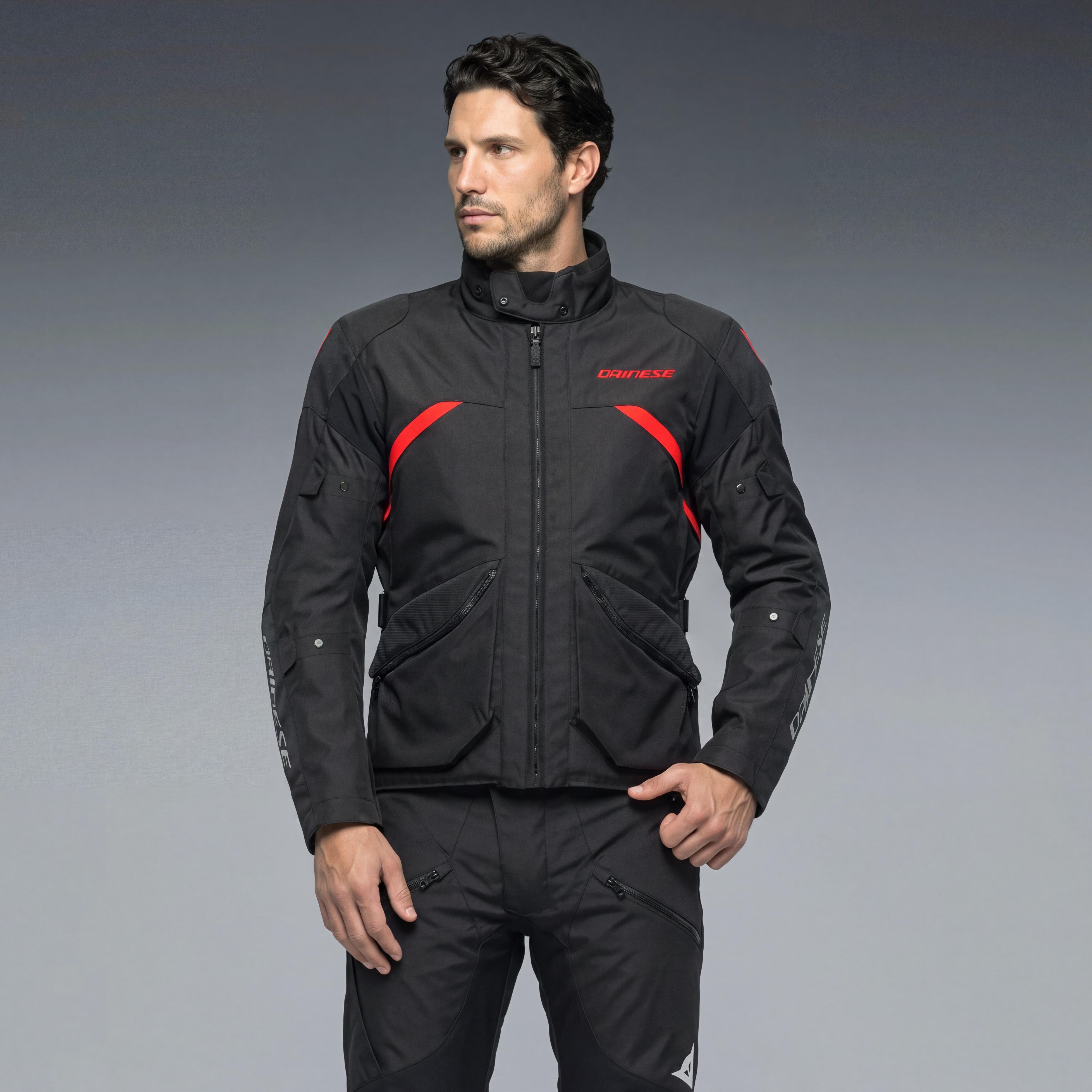 TEMPEST 4 D-DRY - MOTORCYCLE JACKET WATERPROOF MEN - BLACK/BLACK/RED - 3