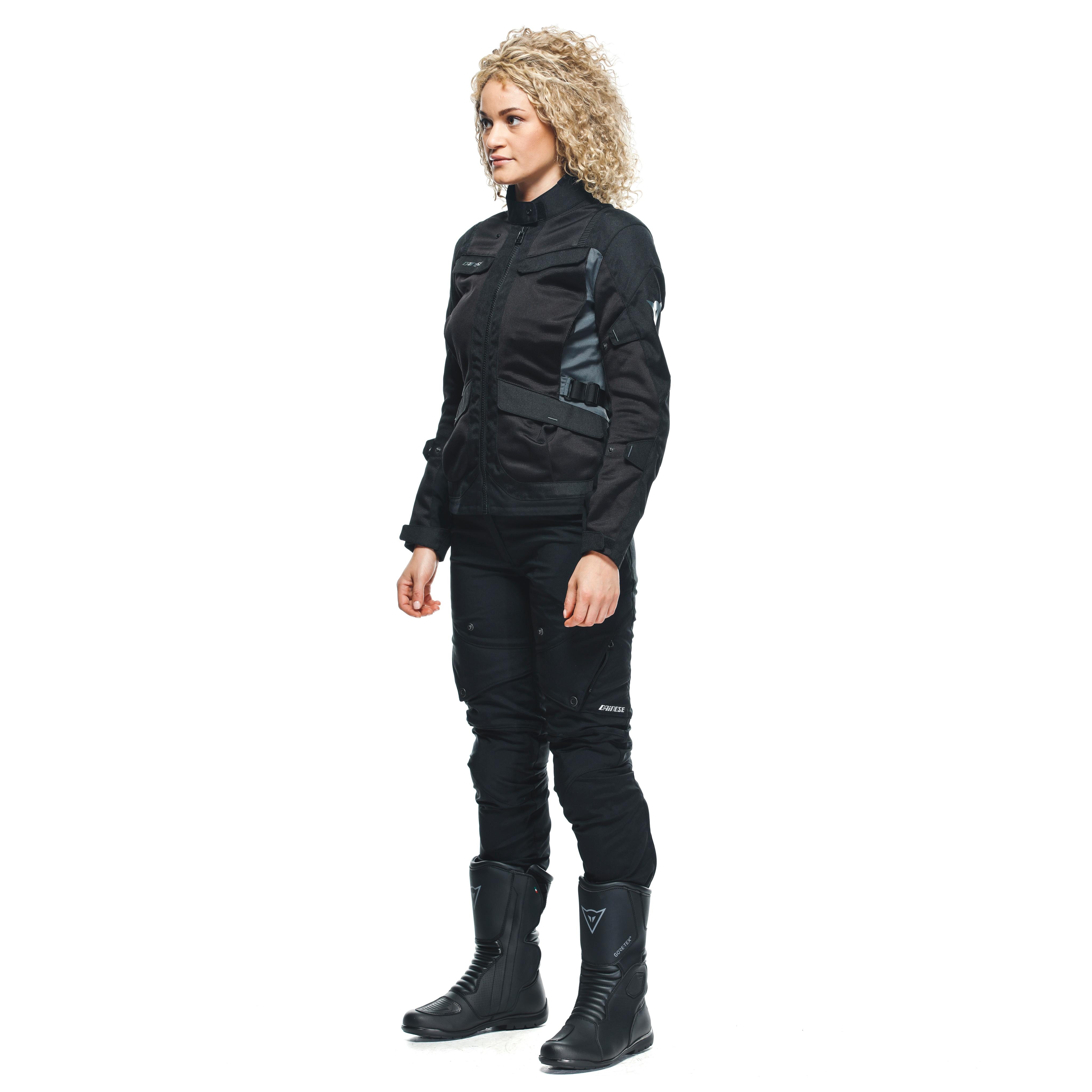 DESERT TEX - WOMEN'S TOURING SUMMER MOTORCYCLE JACKET IN FABRIC - BLACK/BLACK/EBONY - 4
