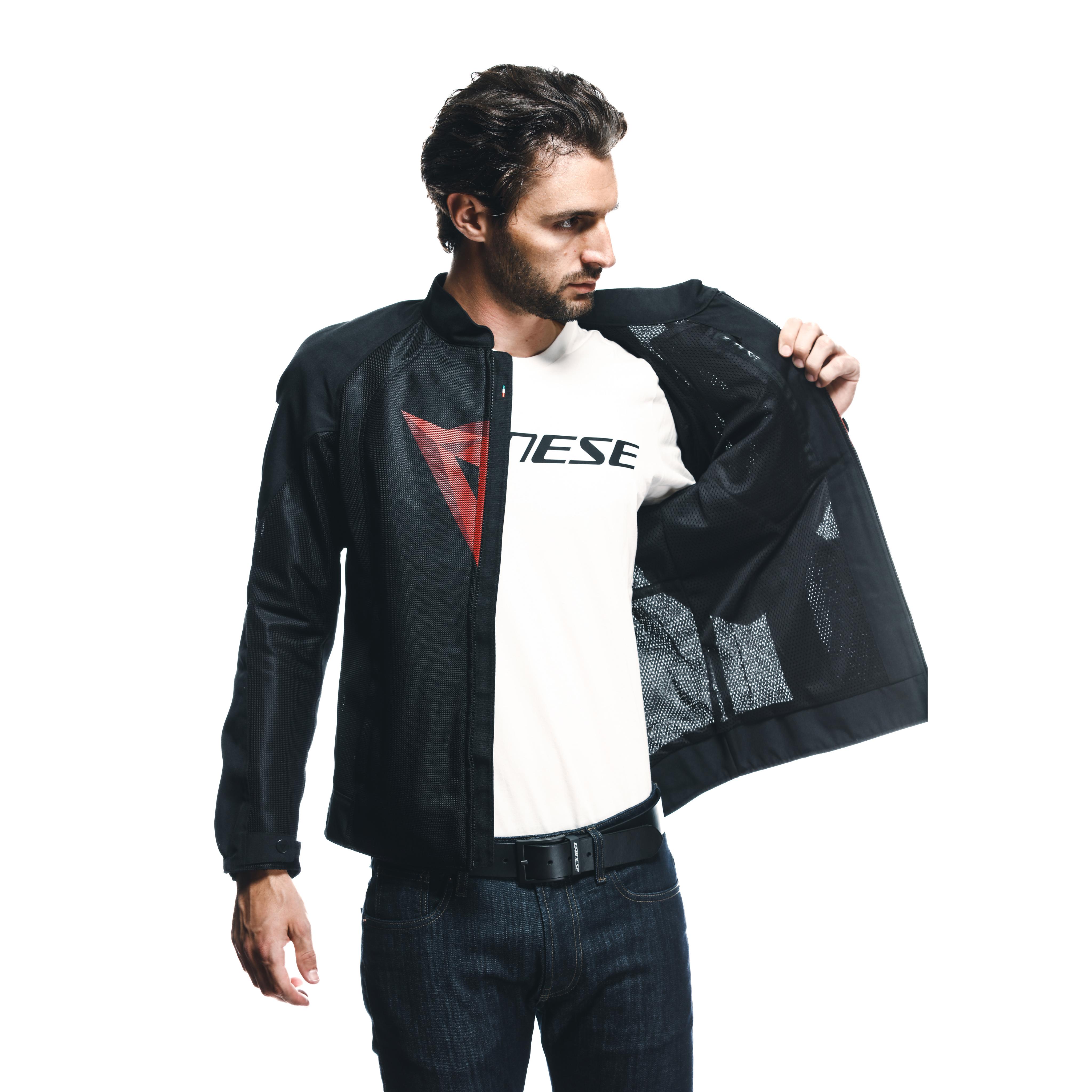 HEROSPHERE AIR - MEN SUMMER MOTORCYCLE JACKET - BLACK/RED DIAMOND - 13