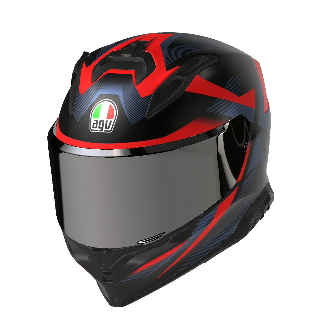 K7 MPLK GLIMPSE MATT BLACK/RED - MOTORBIKE FULL FACE HELMET DOT (E2206) -  - 1