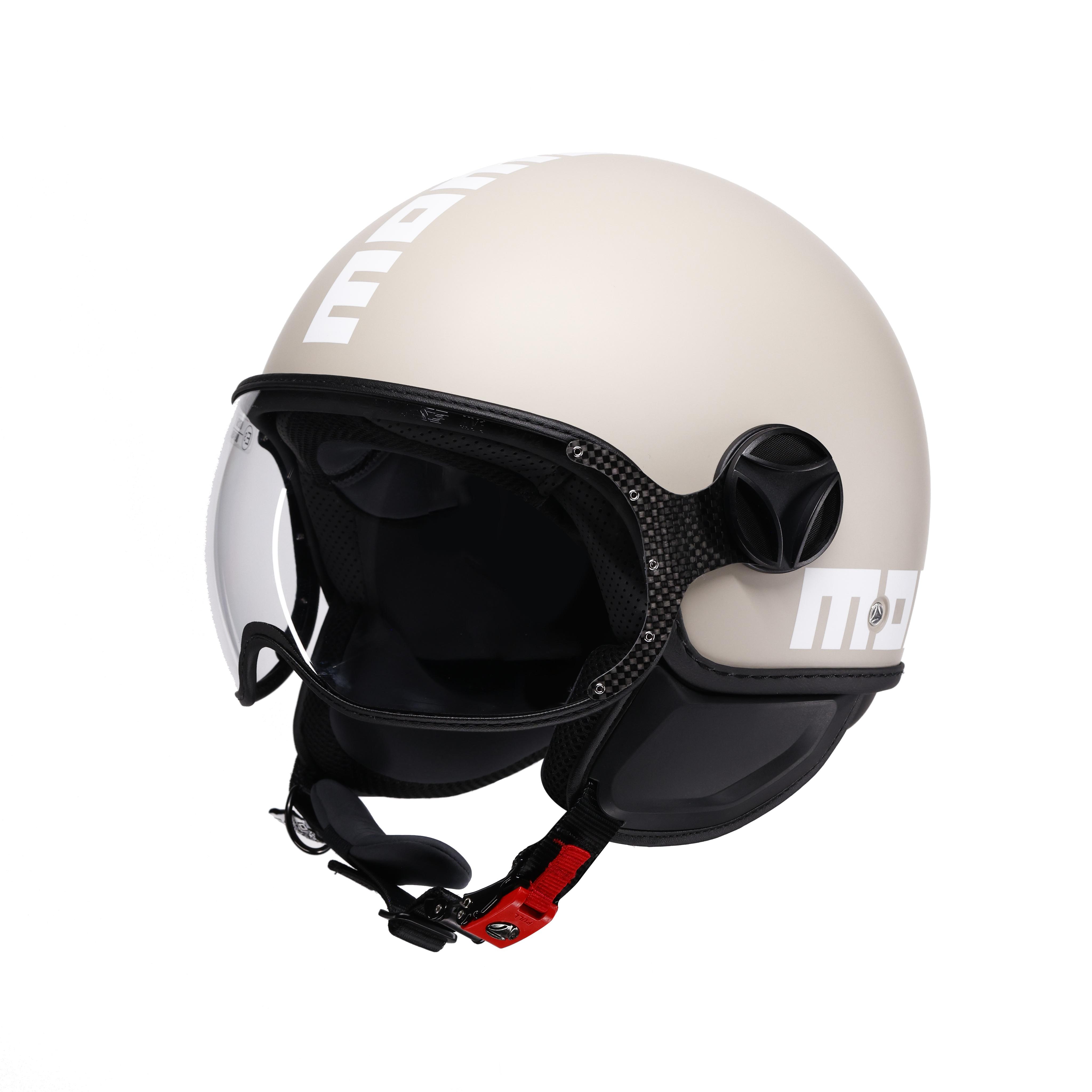MOMODESIGN FGTR CLASSIC - JET-HELM MIT VISIER E2206 - CANDY MATT MALTED MILK/WHITE -  - 1