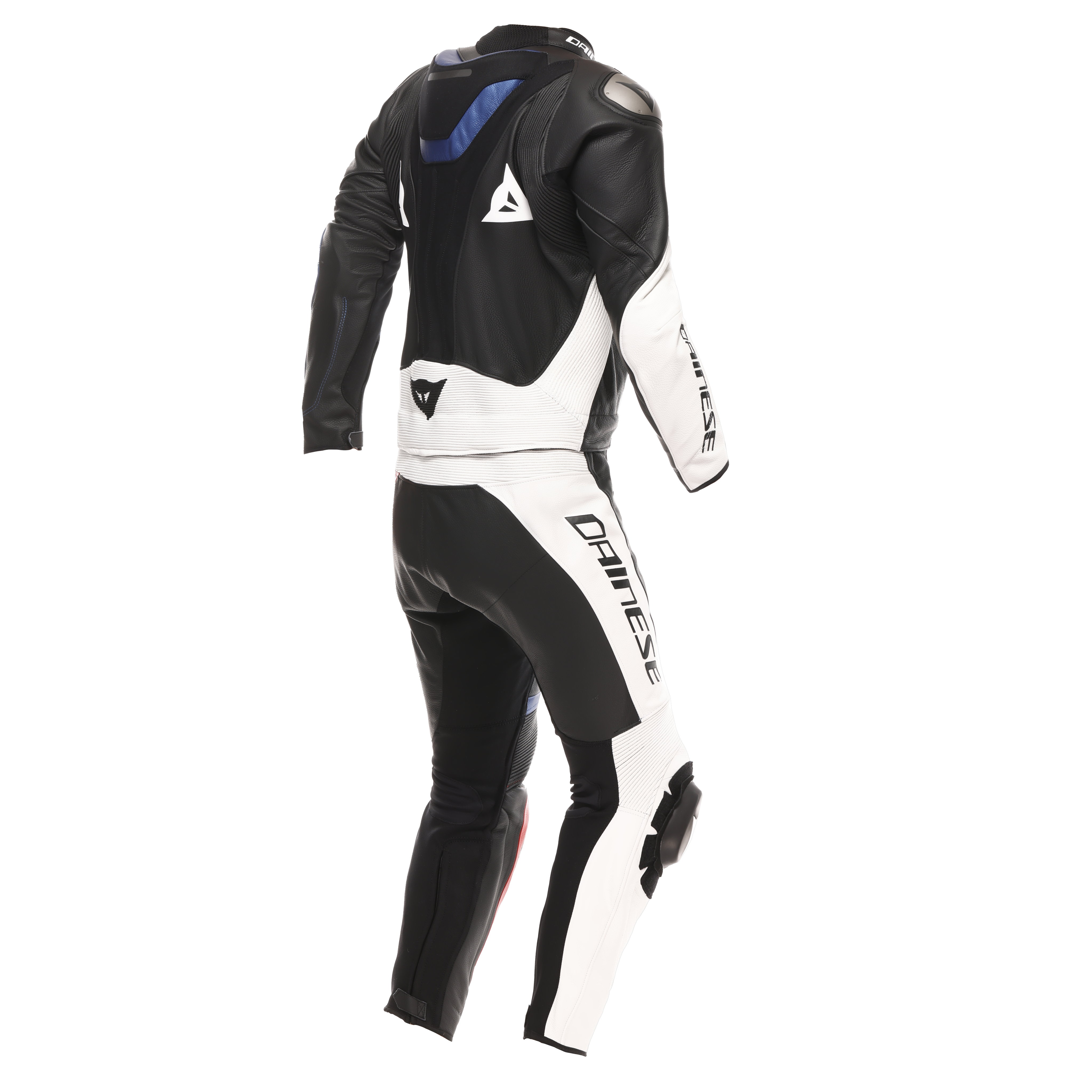 DEMON SPRINT - TWO-PIECE MOTORCYCLE SUIT IN LEATHER MEN - BLACK/WHITE/RED-LAVA - 2