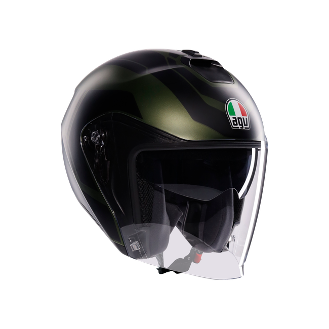 AGV - Irides Sakai Matt Green/black - Casque Moto Jet E2206, Unisex, Taille: Xxl