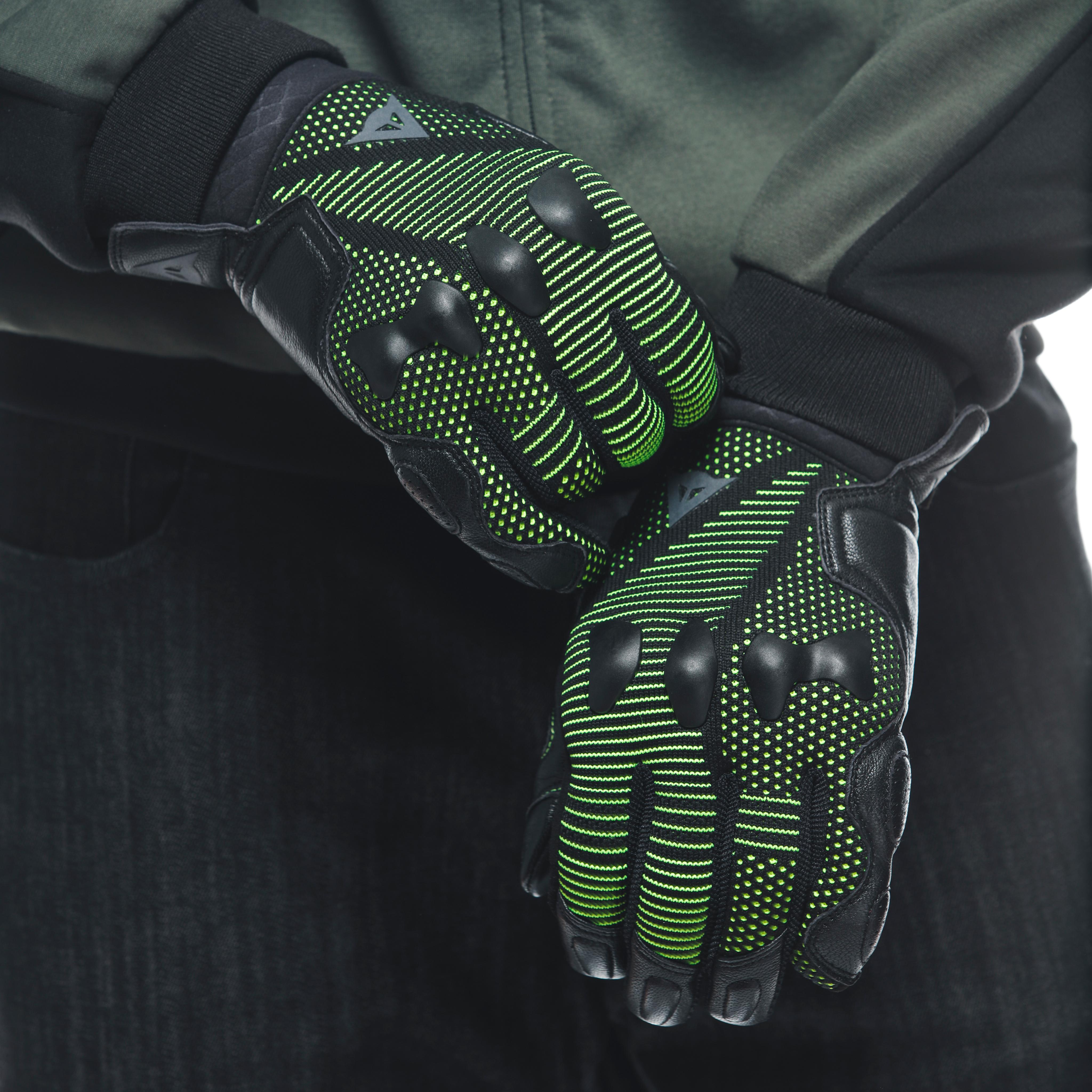 UNRULY ERGO-TEK - MEN'S MOTORCYCLE TEXTILE GLOVES - ANTHRACITE/ACID-GREEN - 2