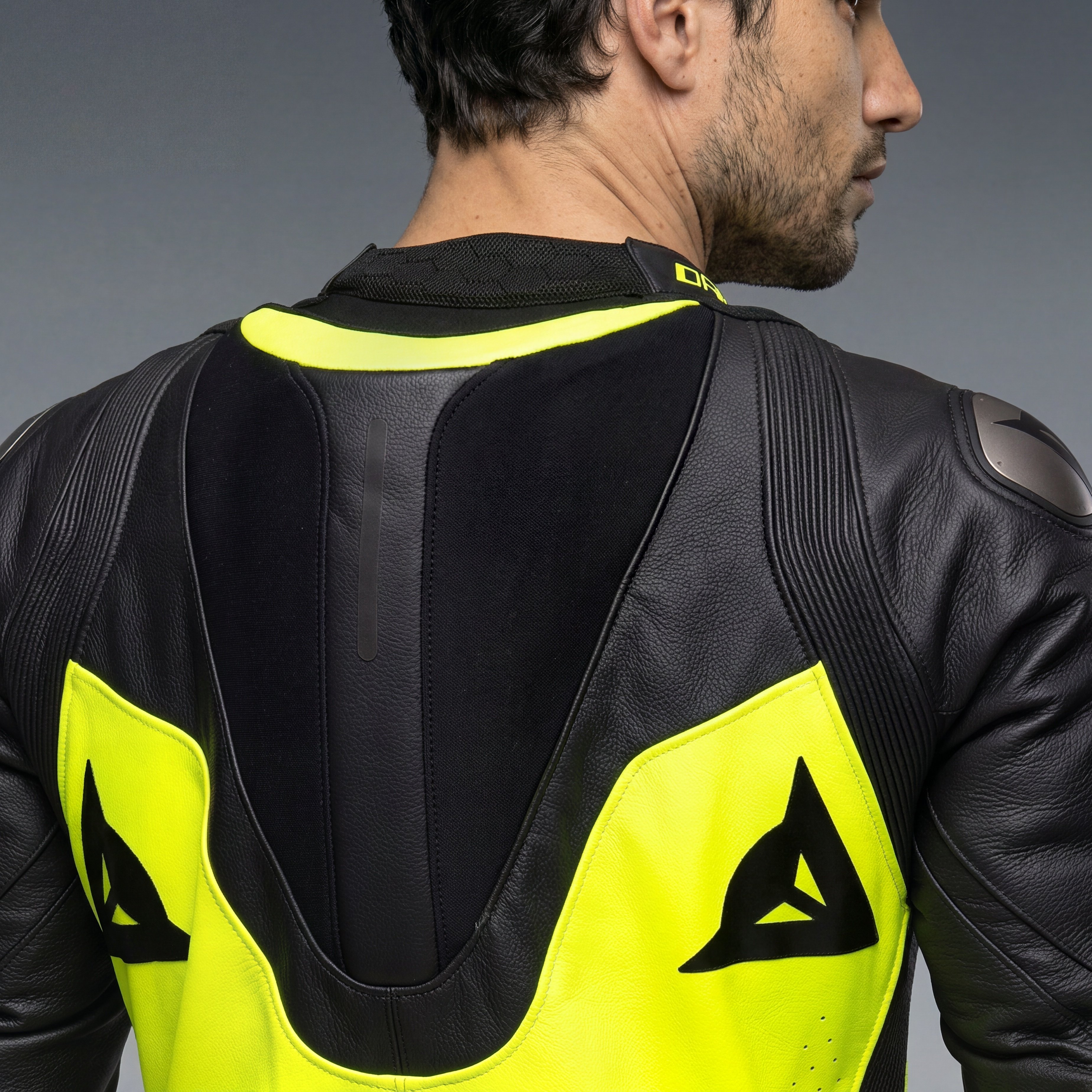 DEMON SPRINT - MEN'S ONE-PIECE PERFORATED LEATHER MOTORCYCLE SUIT - BLACK/YELLOW-FLUO/YELLOW-FLUO - 6