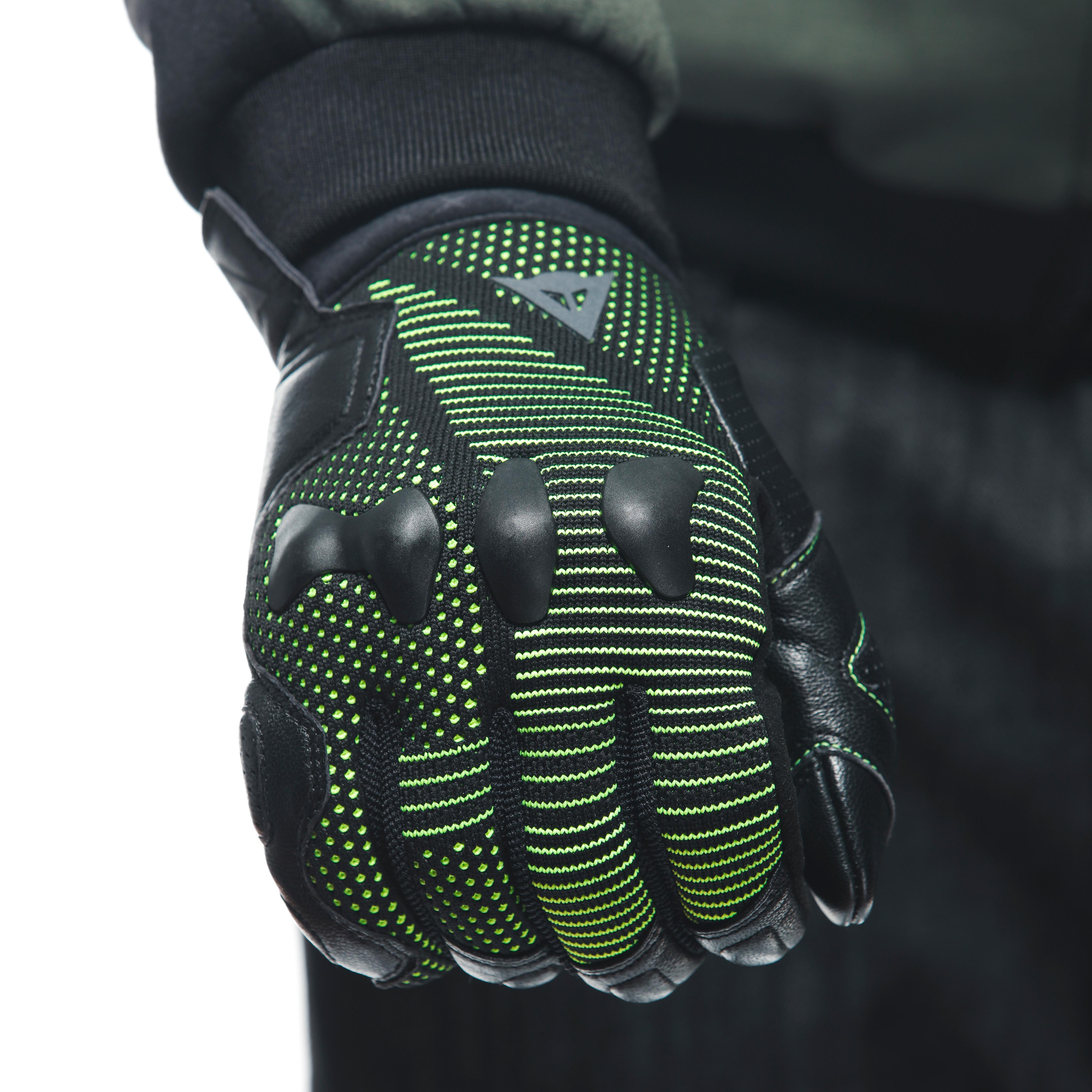 UNRULY ERGO-TEK - MEN'S MOTORCYCLE TEXTILE GLOVES - ANTHRACITE/ACID-GREEN - 12