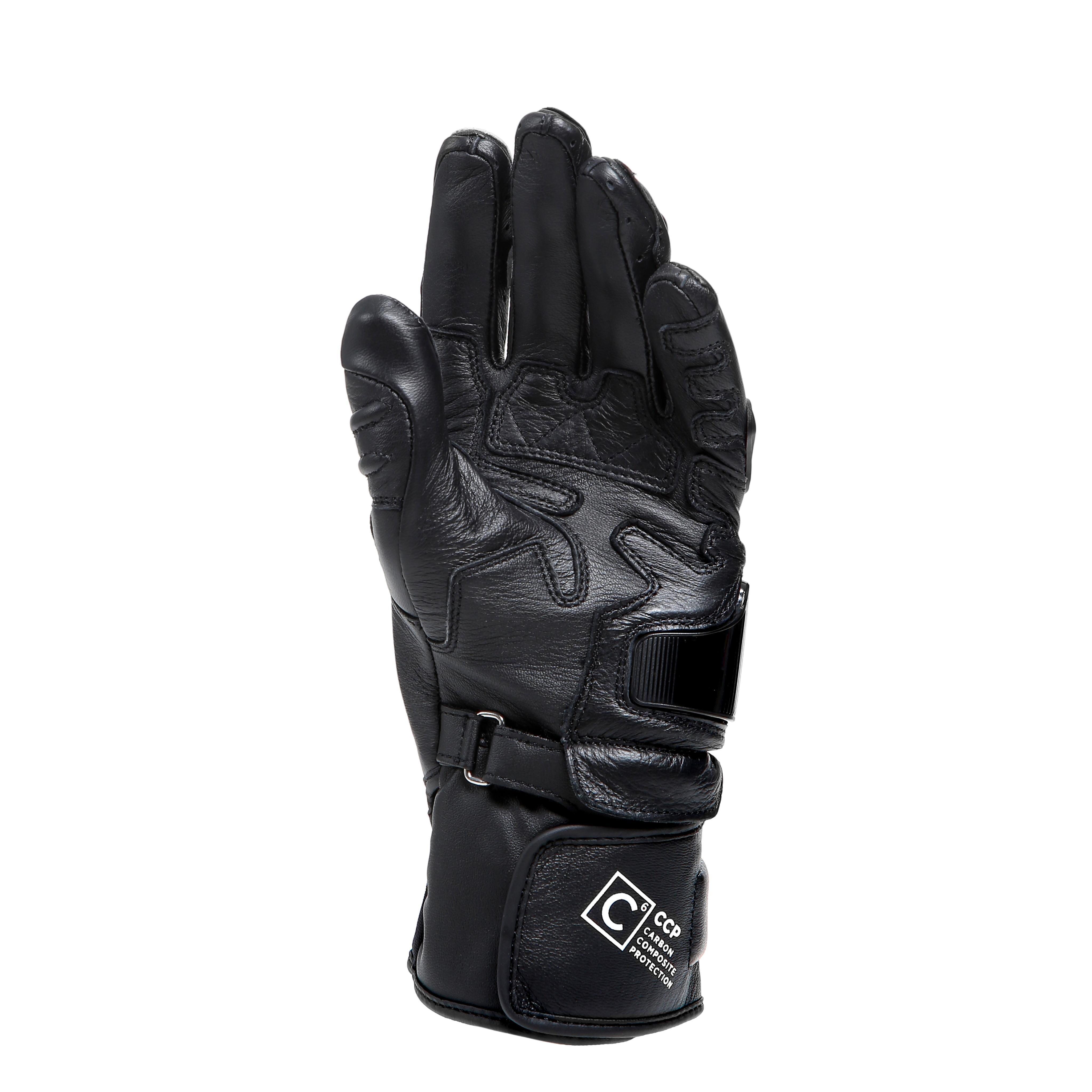 CARBON 4 - WOMEN'S MOTORCYCLE LONG LEATHER GLOVES - BLACK/BLACK/WHITE - 3