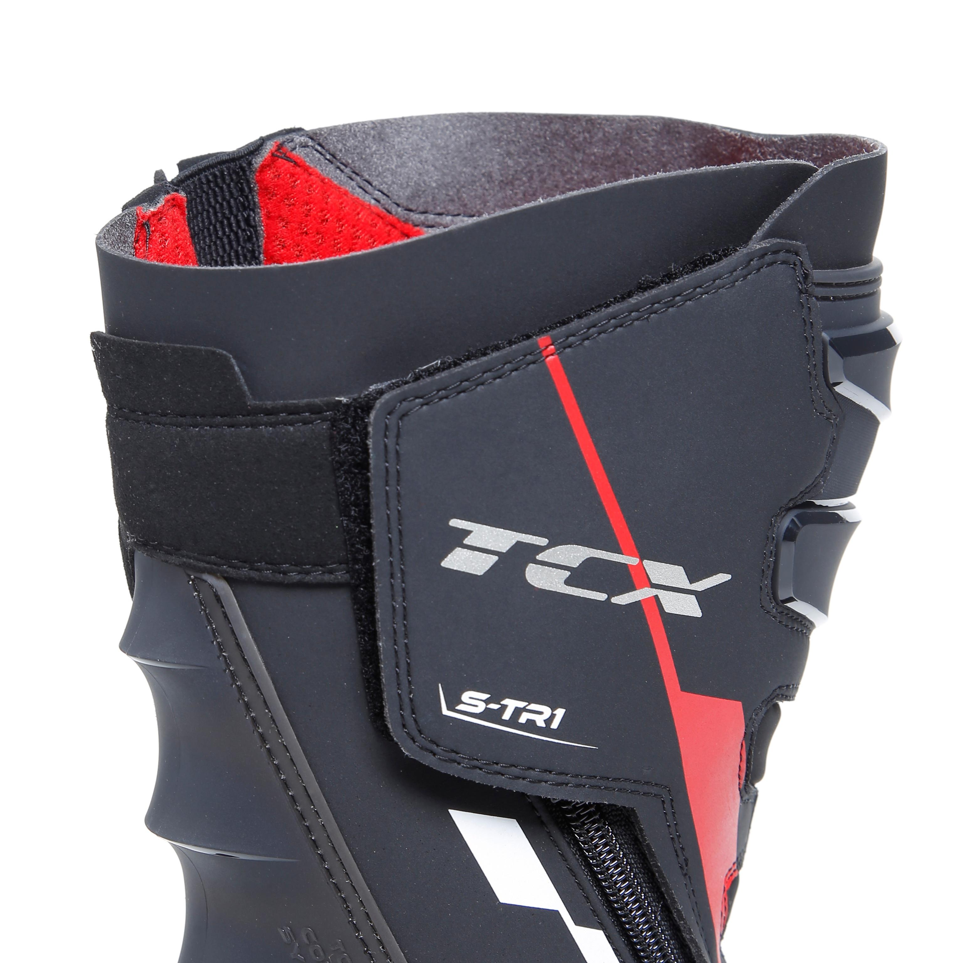 S-TR1 MEN'S MOTORCYCLE BOOTS - BLACK/RED/WHITE -  - 10