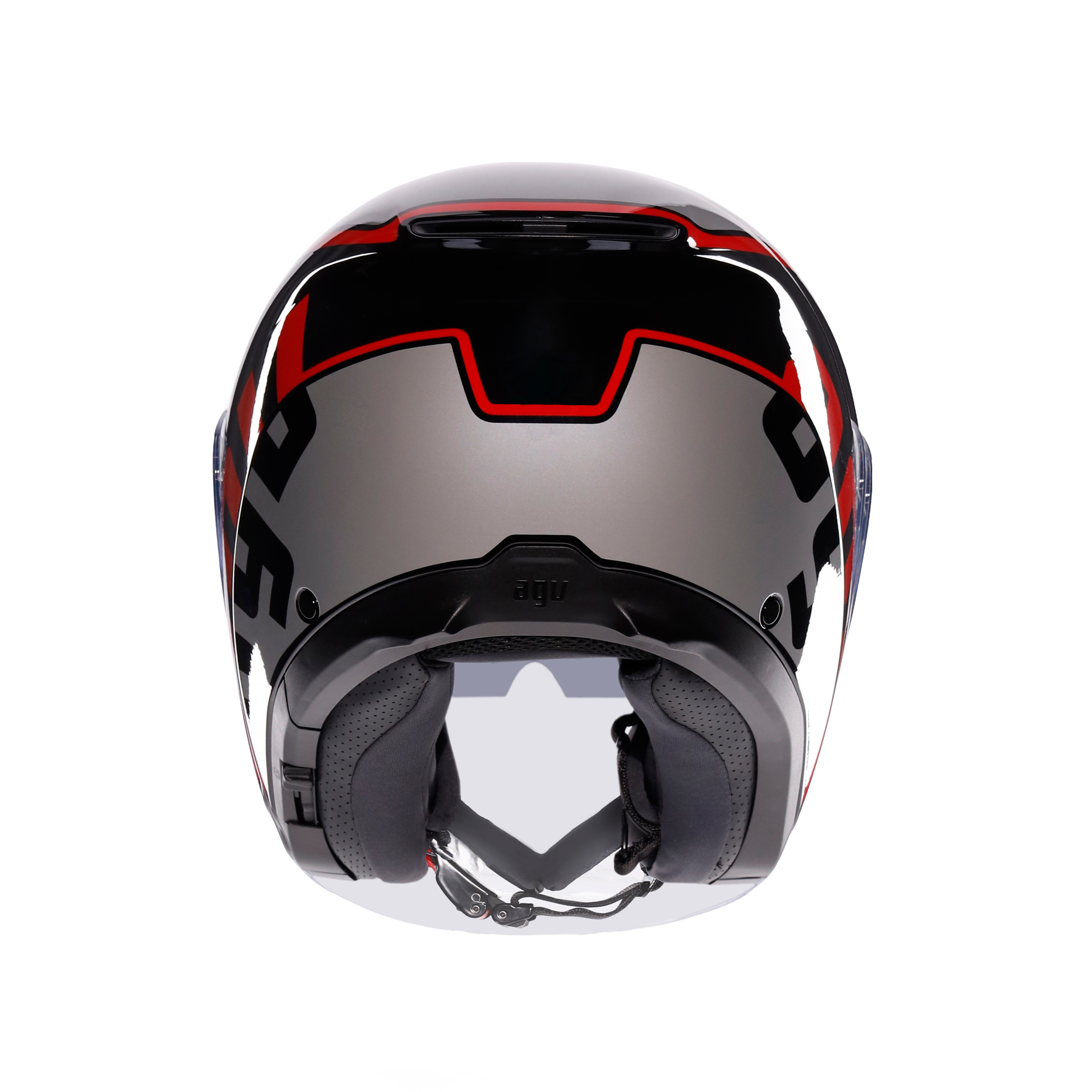 IRIDES CASQUE MOTO JET E2206 - VALENZA MATT GREY/BLACK/RED -  - 3