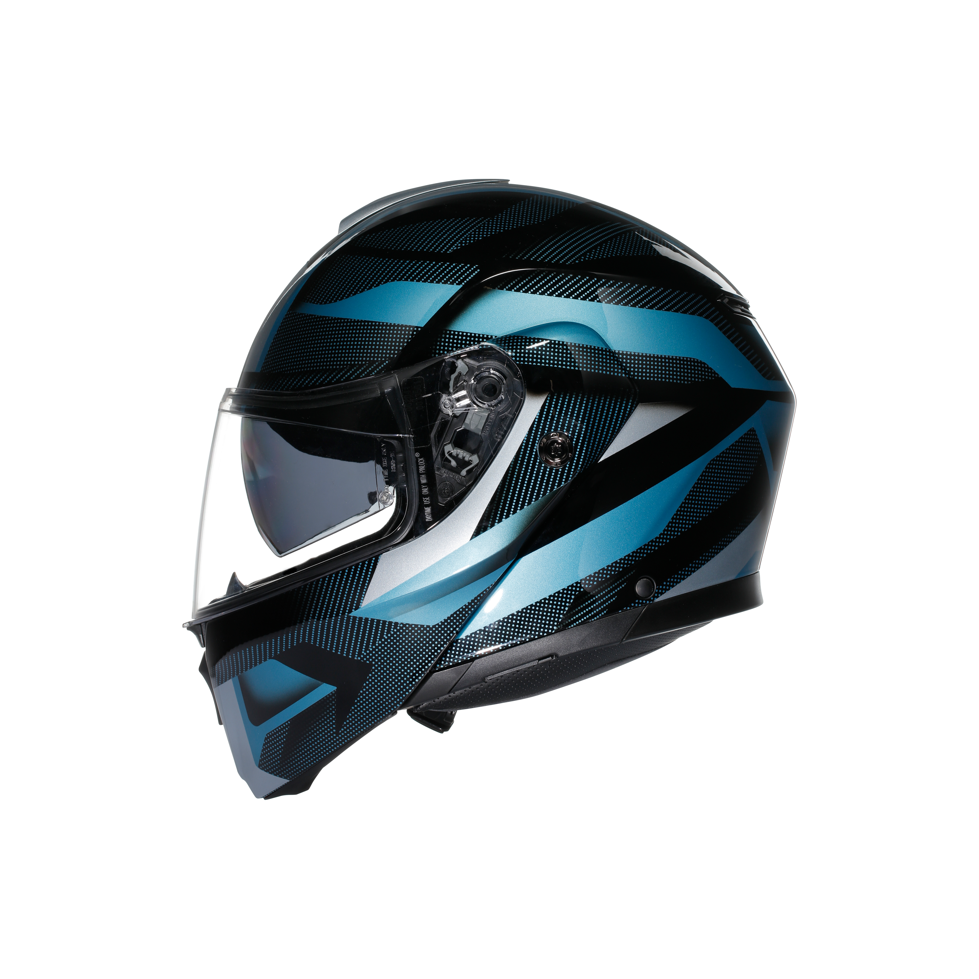 STREETMODULAR LEDRO MATT BLACK/POWDER BLUE - MOTORBIKE FLIP UP HELMET E2206 -  - 4