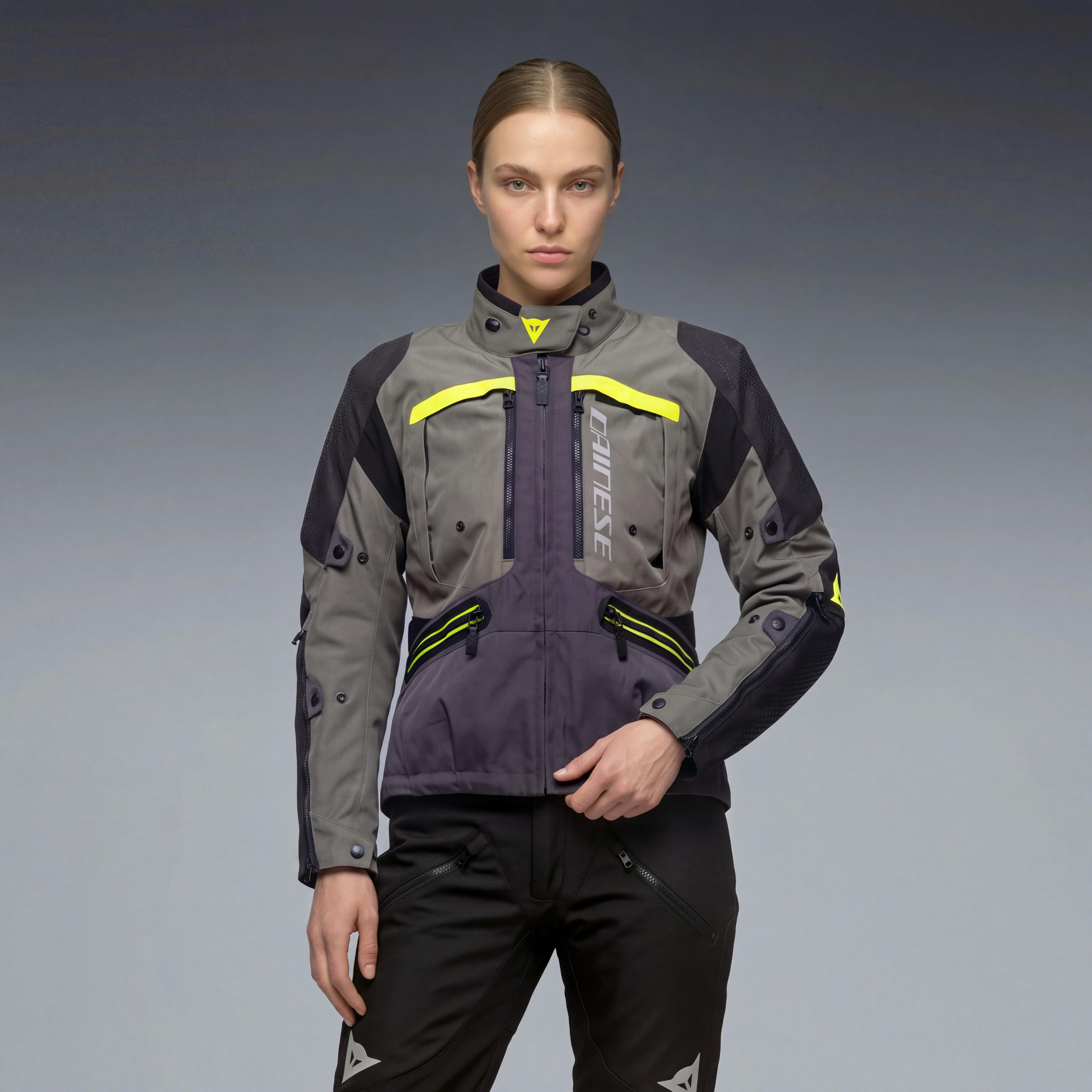 GULLFOSS D-DRY - MOTORCYCLE JACKET WATERPROOF WOMEN - DEEP LICHEN/EBONY - 3