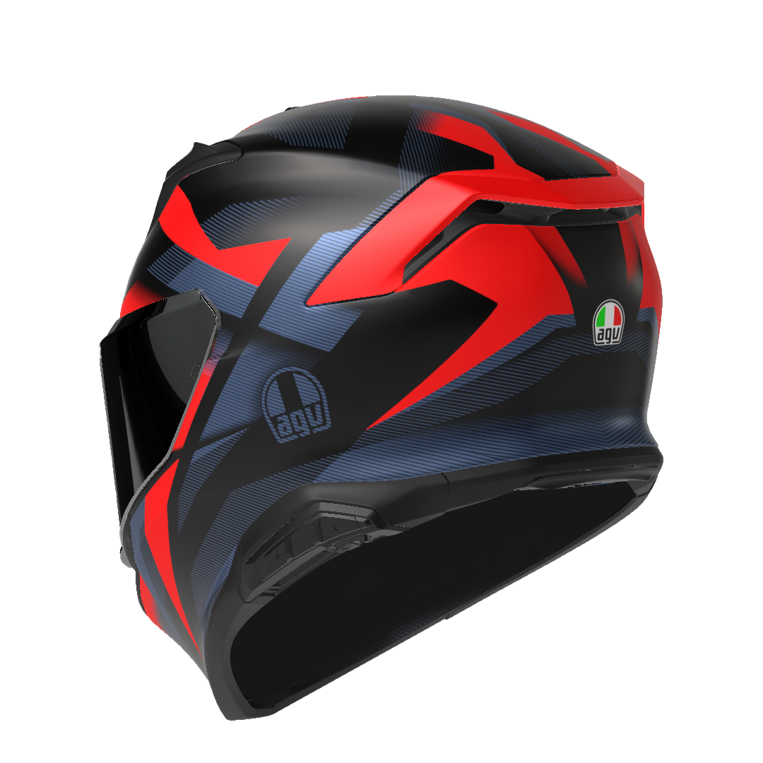 K7 MPLK GLIMPSE MATT BLACK/RED - MOTORBIKE FULL FACE HELMET DOT (E2206) -  - 5