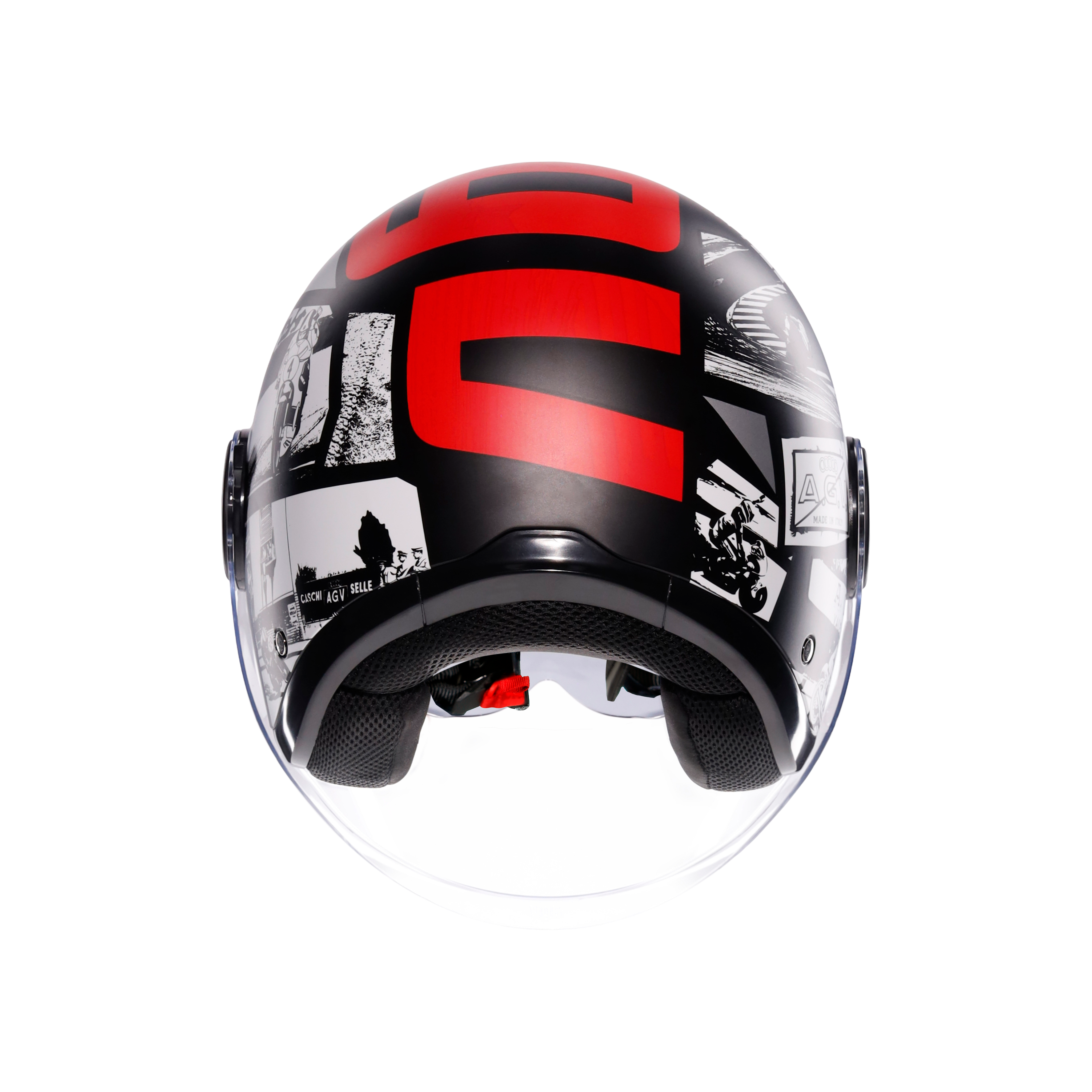ETERES HISTORY MATT BLACK/WHITE/RED - CASQUE MOTO JET E2206 -  - 5
