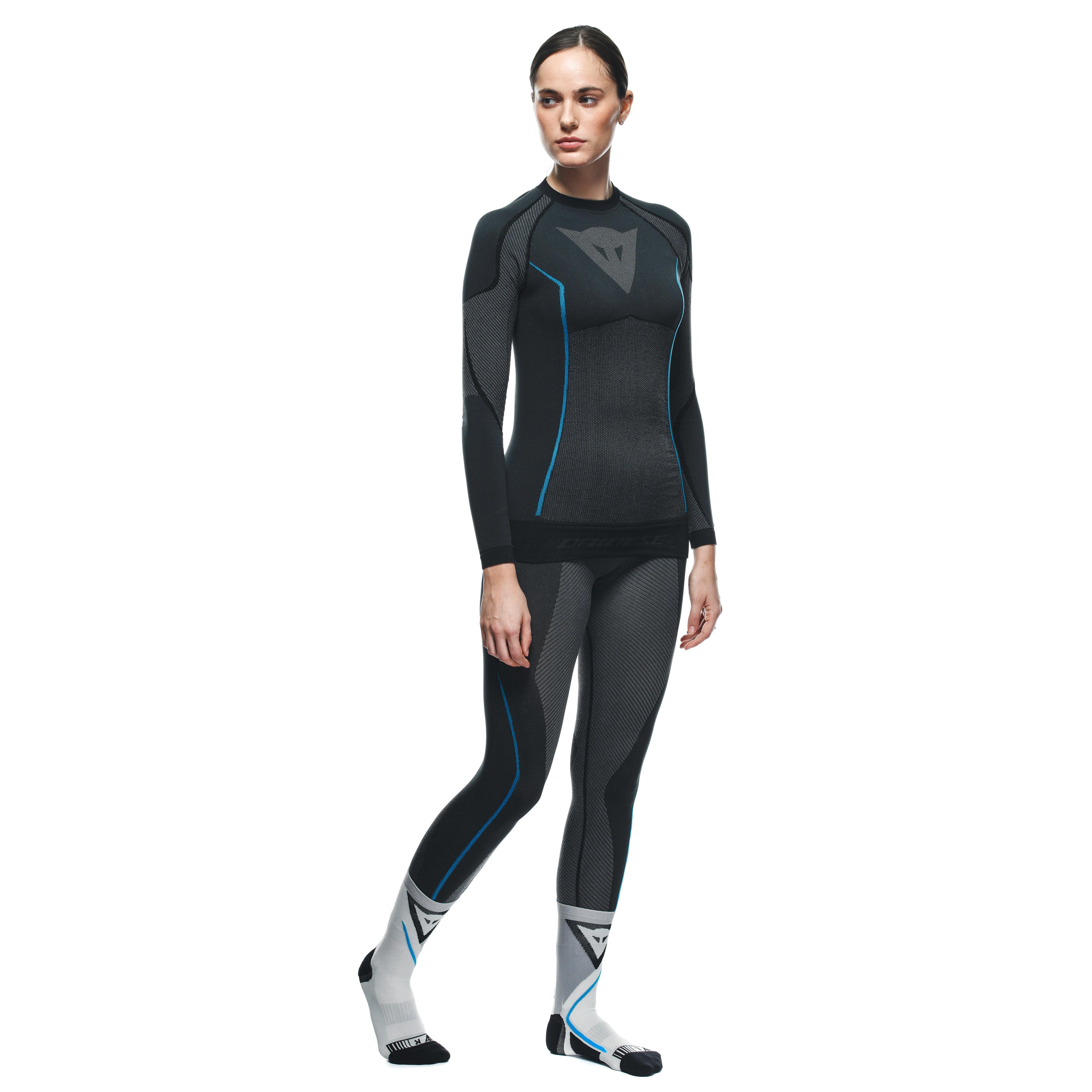 CAMISETA T&Eacute;CNICA MOTO MANGA LARGA MUJER - CAPA BASE VERANO - BLACK/BLUE - 7