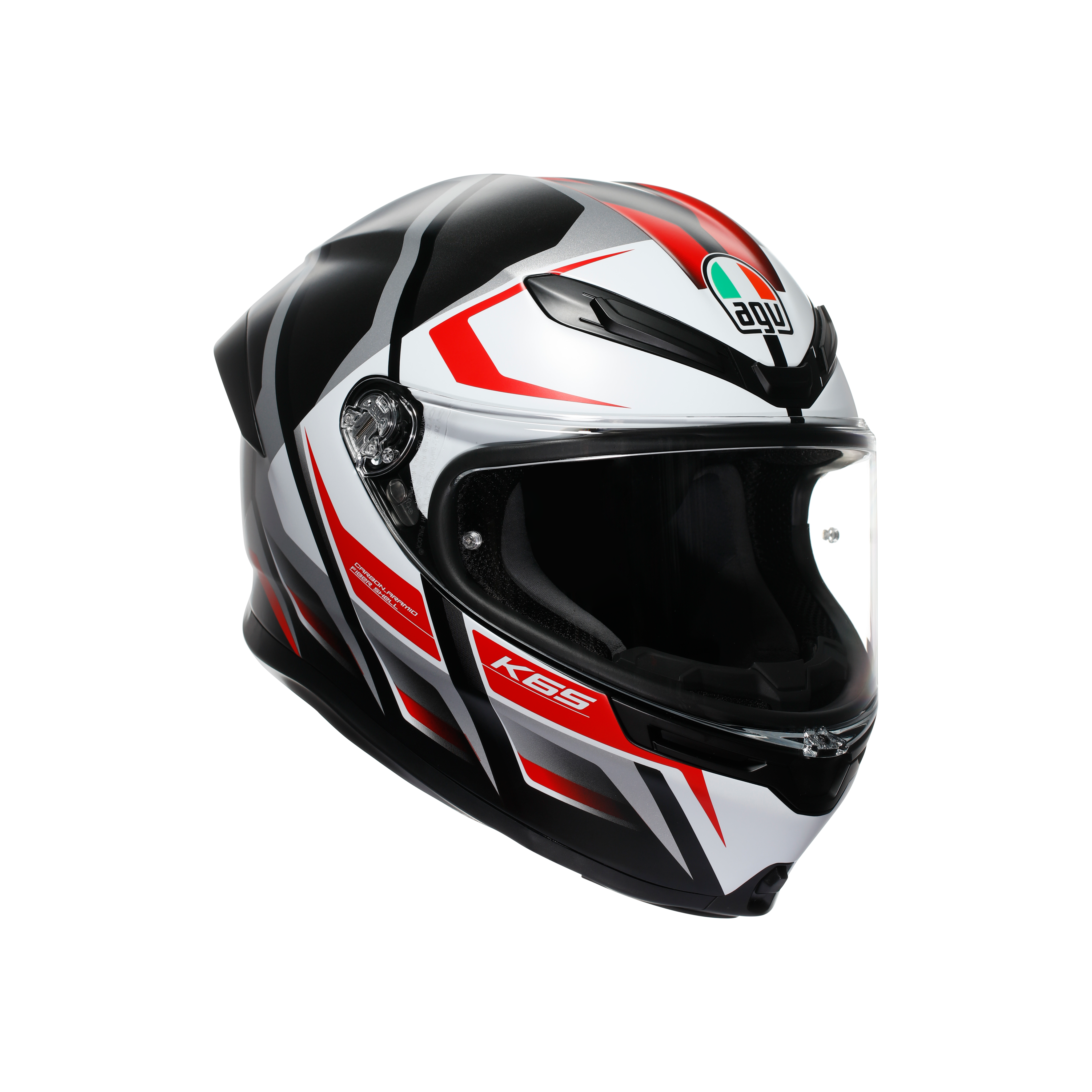 K6 S KARVE MATT BLACK/WHITE/RED - MOTORBIKE FULL FACE HELMET DOT (E2206) -  - 6