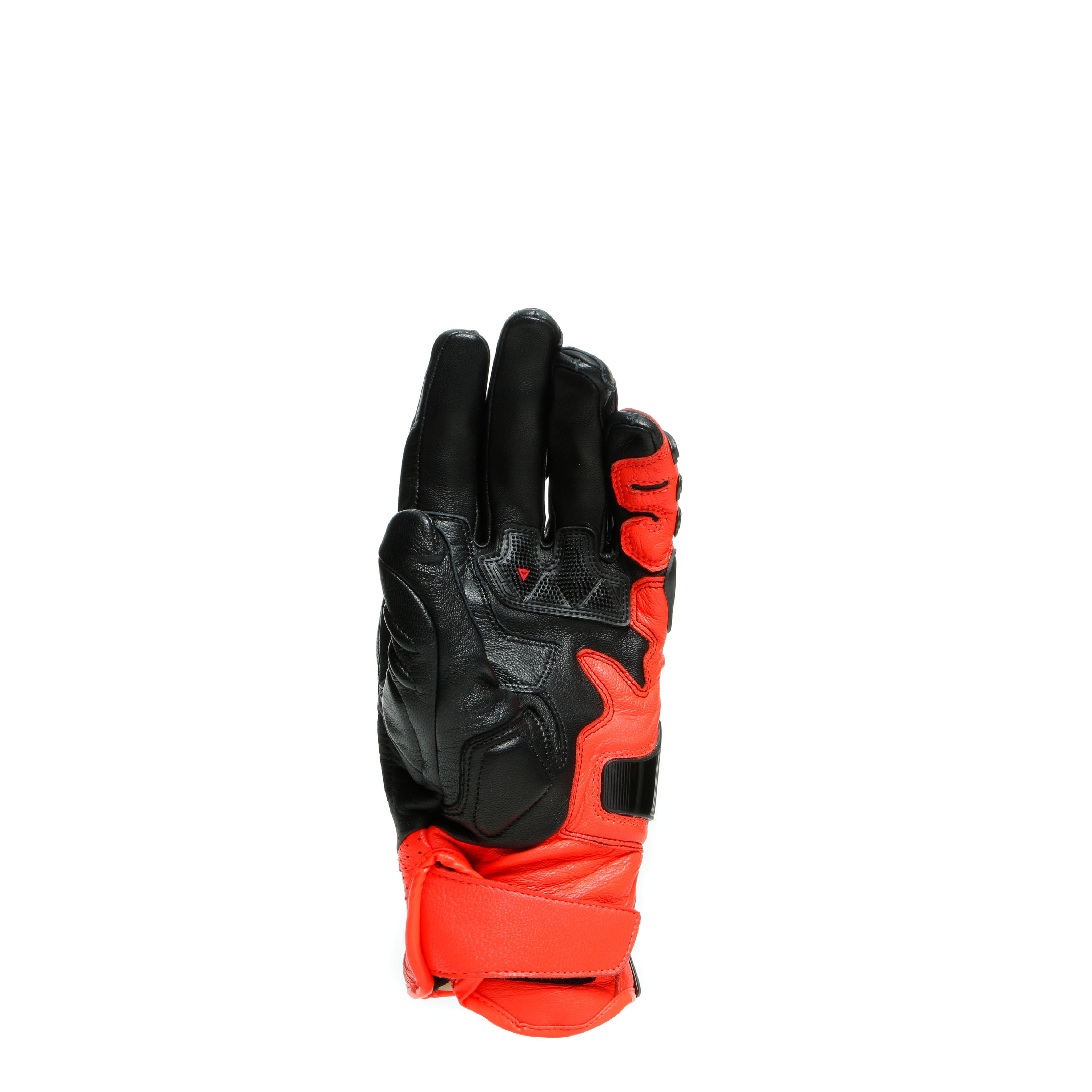 4-STROKE 2 - MEN'S MOTORCYCLE LEATHER GLOVES - BLACK/FLUO-RED - 3