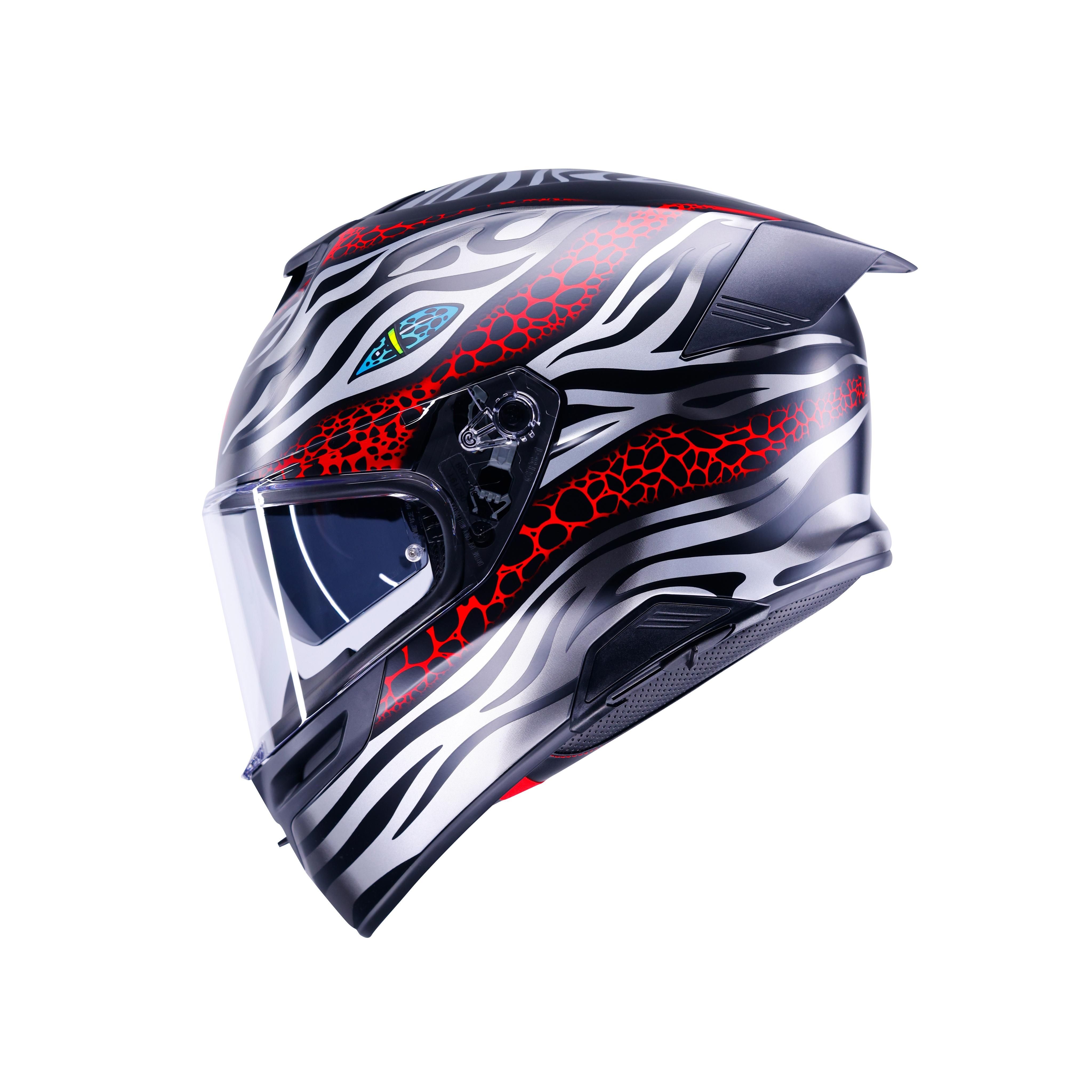 K5 VIVERNA MATT BLACK/GREY/RED - FULL-FACE MOTORCYCLE HELMET E2206 -  - 2