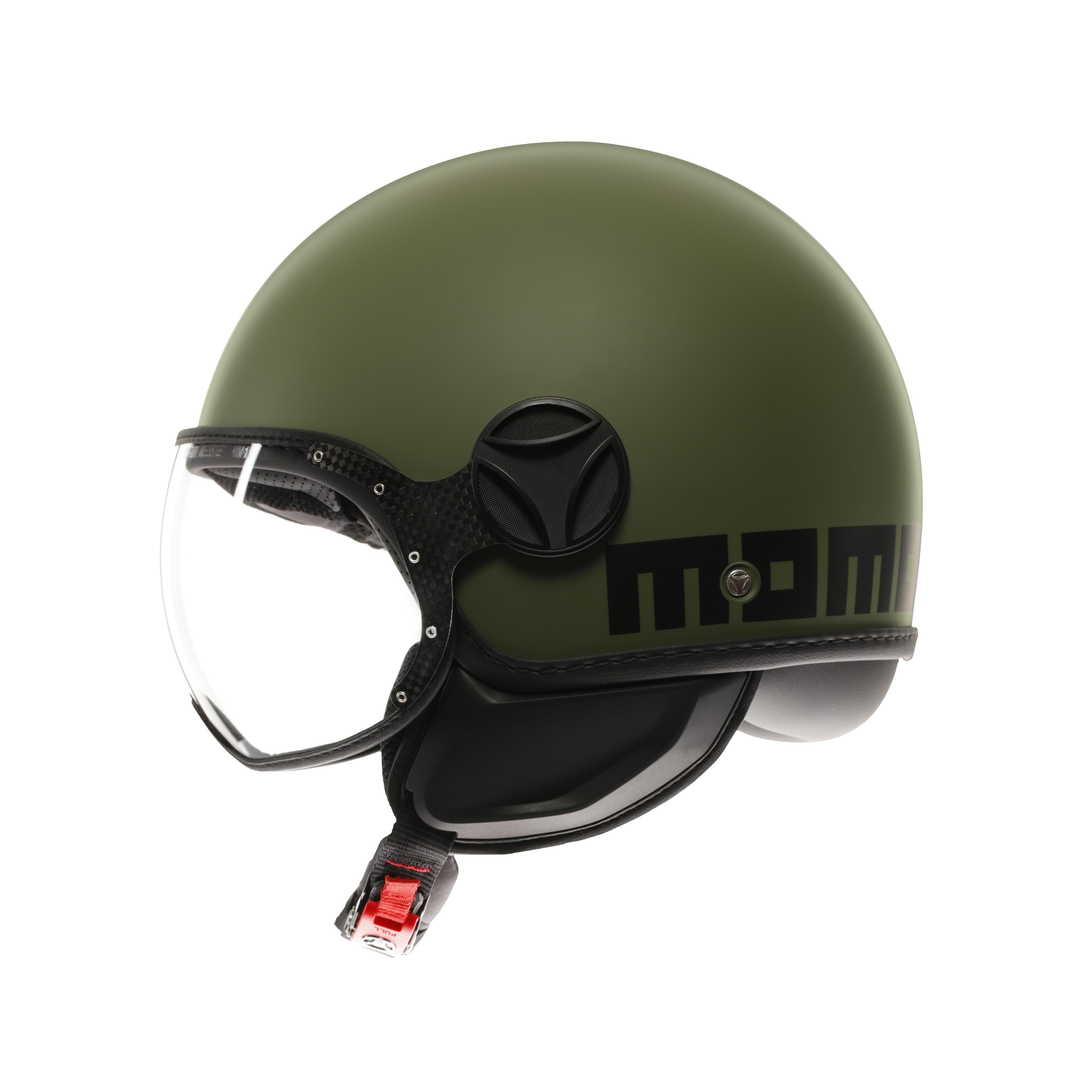 MOMODESIGN FGTR CLASSIC MATT MILIT&Auml;RGR&Uuml;N / SCHWARZ - JET-HELM MIT VISIER E2206 -  - 4