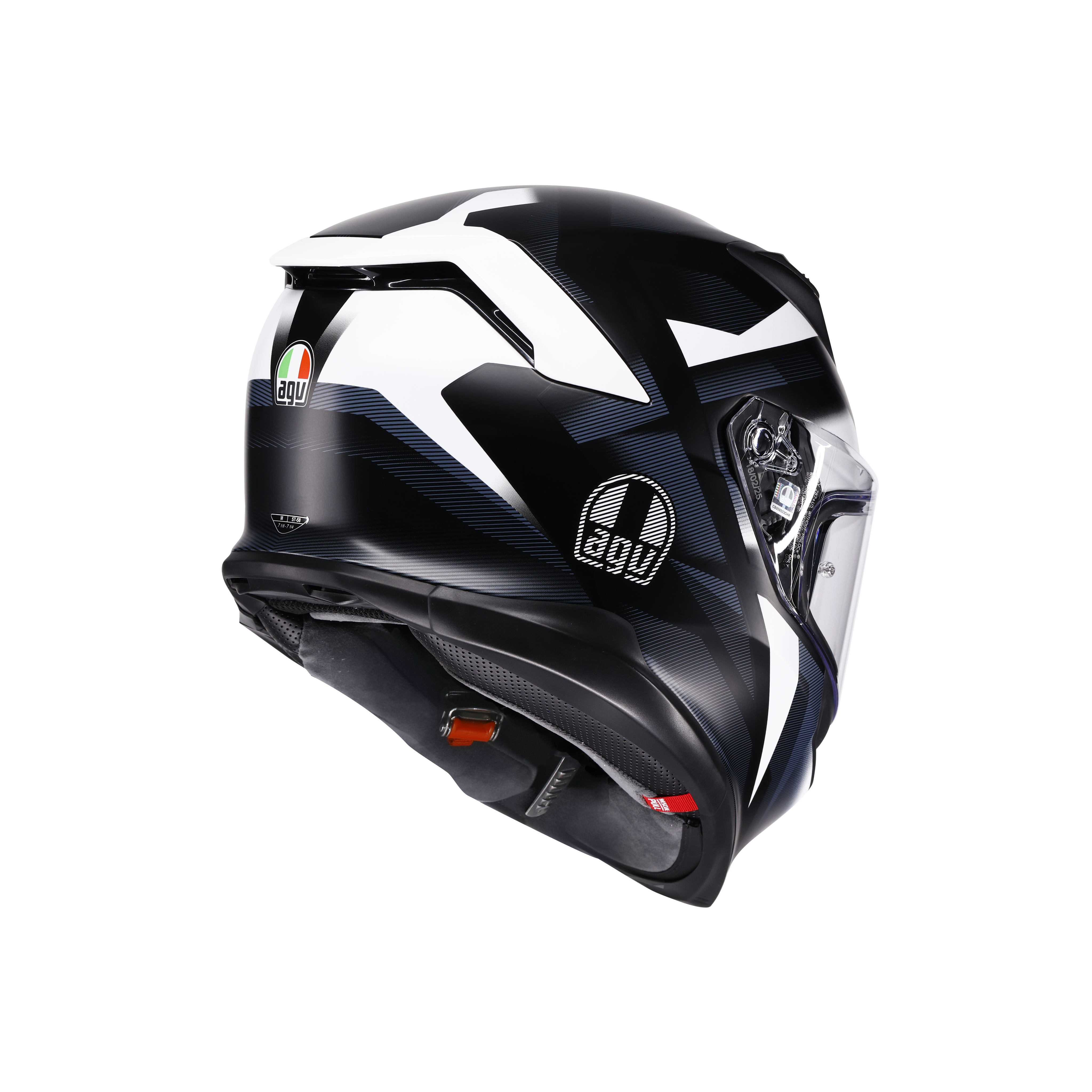 K7 MPLK GLIMPSE MATT BLACK/WHITE - MOTORBIKE FULL FACE HELMET DOT (E2206) -  - 6