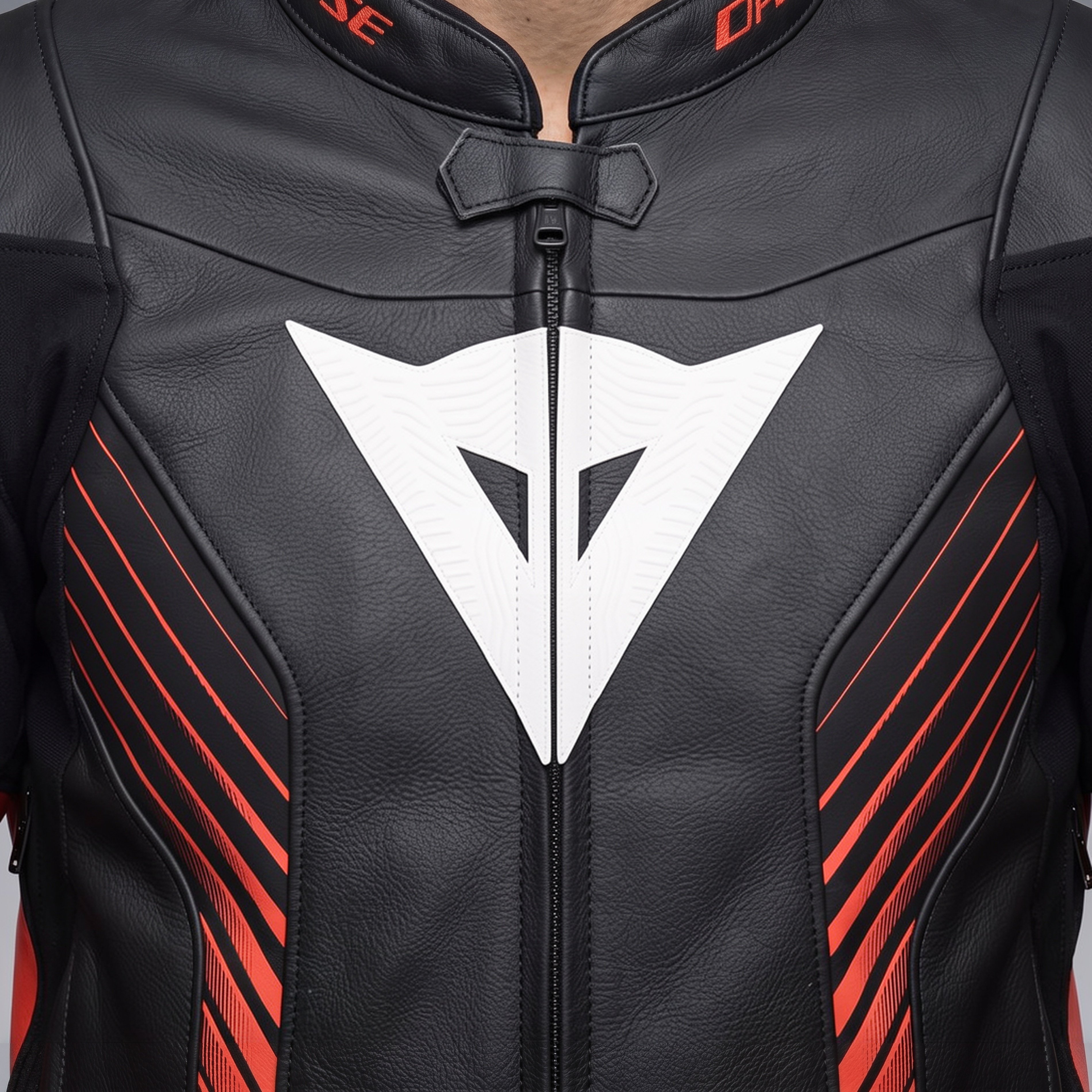 SUPER SPEED 5 LEATHER JACKET - BLACK/RED-FLUO/WHITE - 7