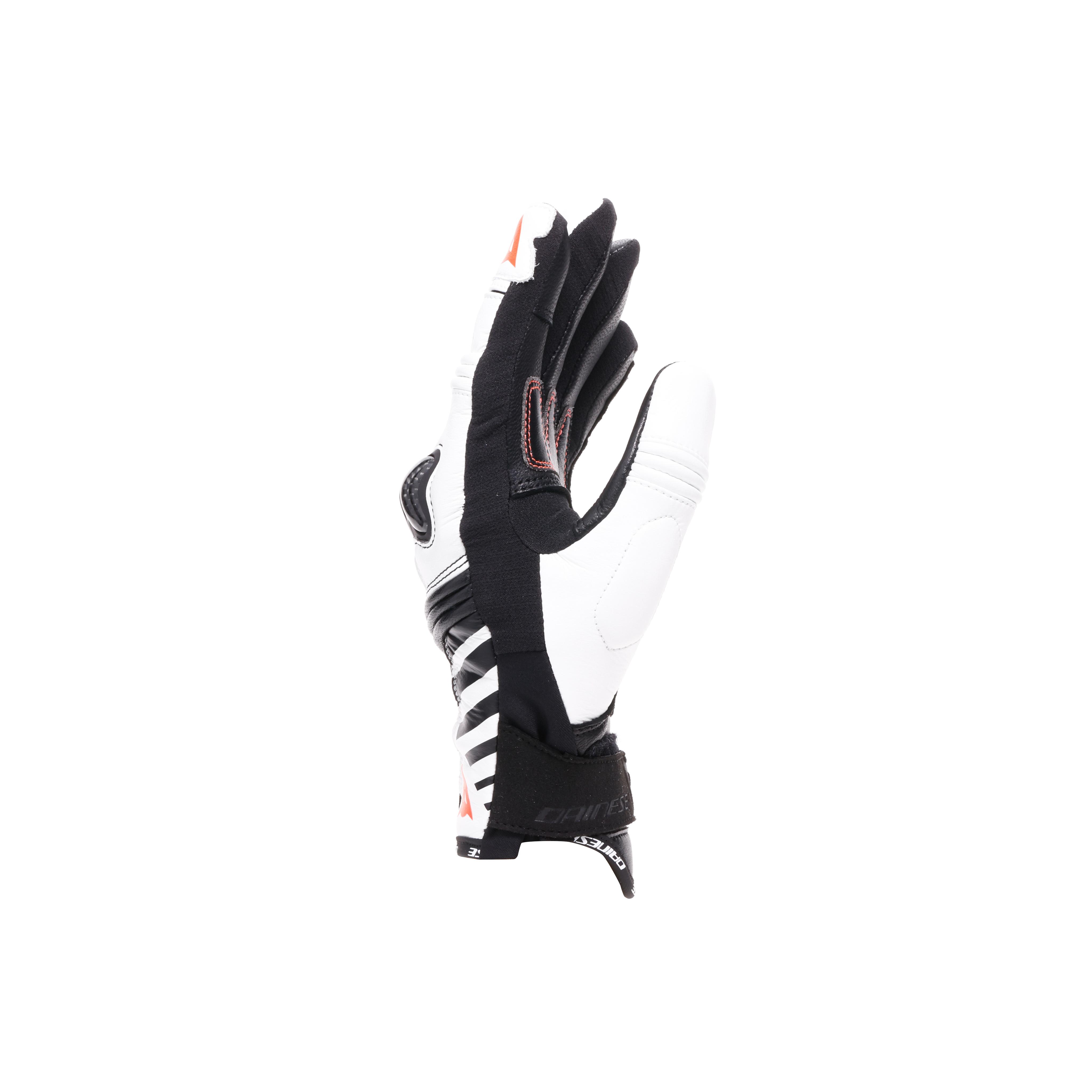 REACTO CARBON SHORT - GANTS MOTO COURTS EN CUIR FEMME - BLACK/WHITE/RED-FLUO - 2