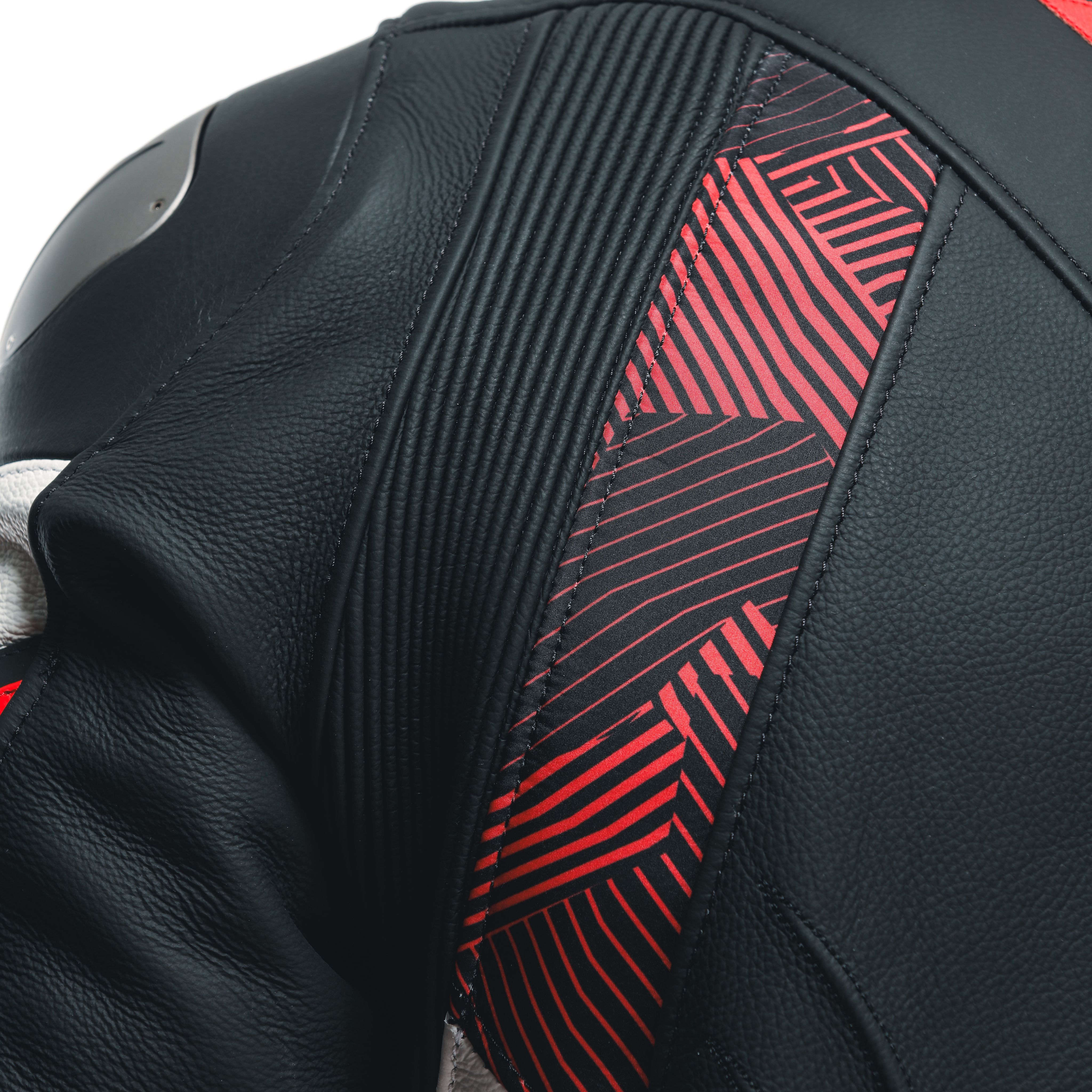 AVRO 5 - MEN'S MOTORCYCLE LEATHER JACKET - BLACK/RED-LAVA/WHITE - 13