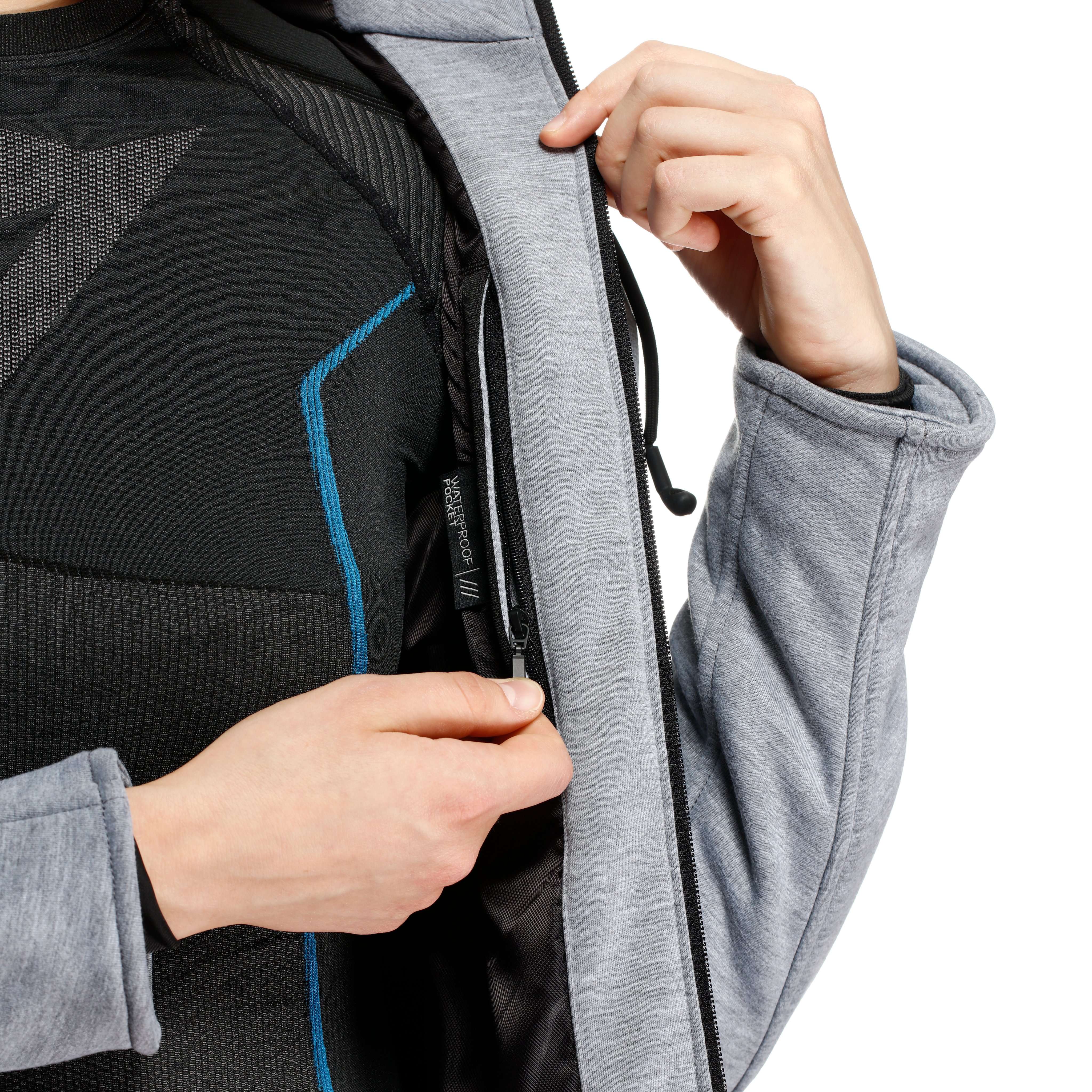 DAEMON-X - SWEAT &Agrave; CAPUCHE DE MOTO AVEC PROTECTIONS FEMME - GREY-MELANGE - 14