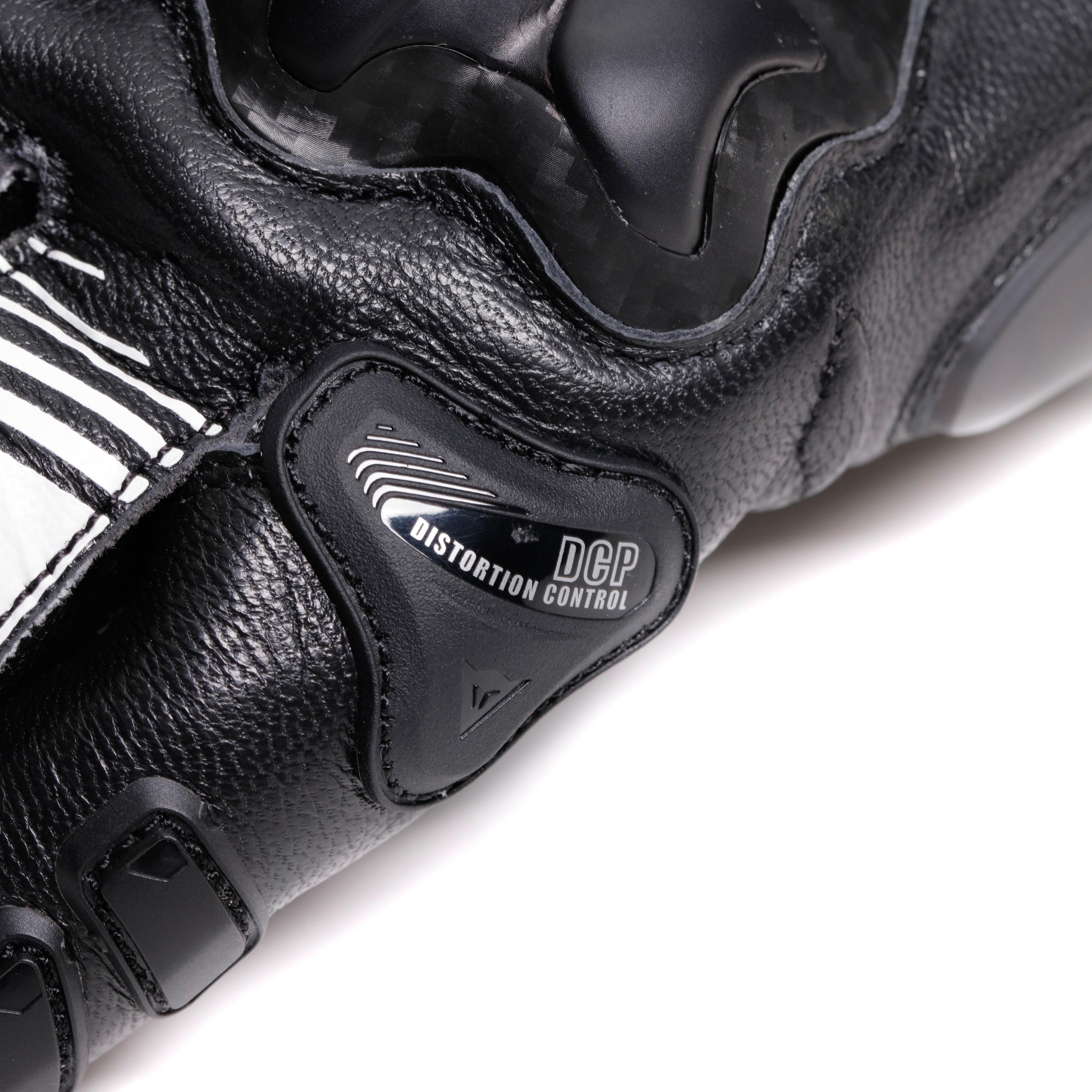 FIERO - LEATHER RACING MOTORCYCLE GLOVES - BLACK/WHITE/RED-FLUO - 7