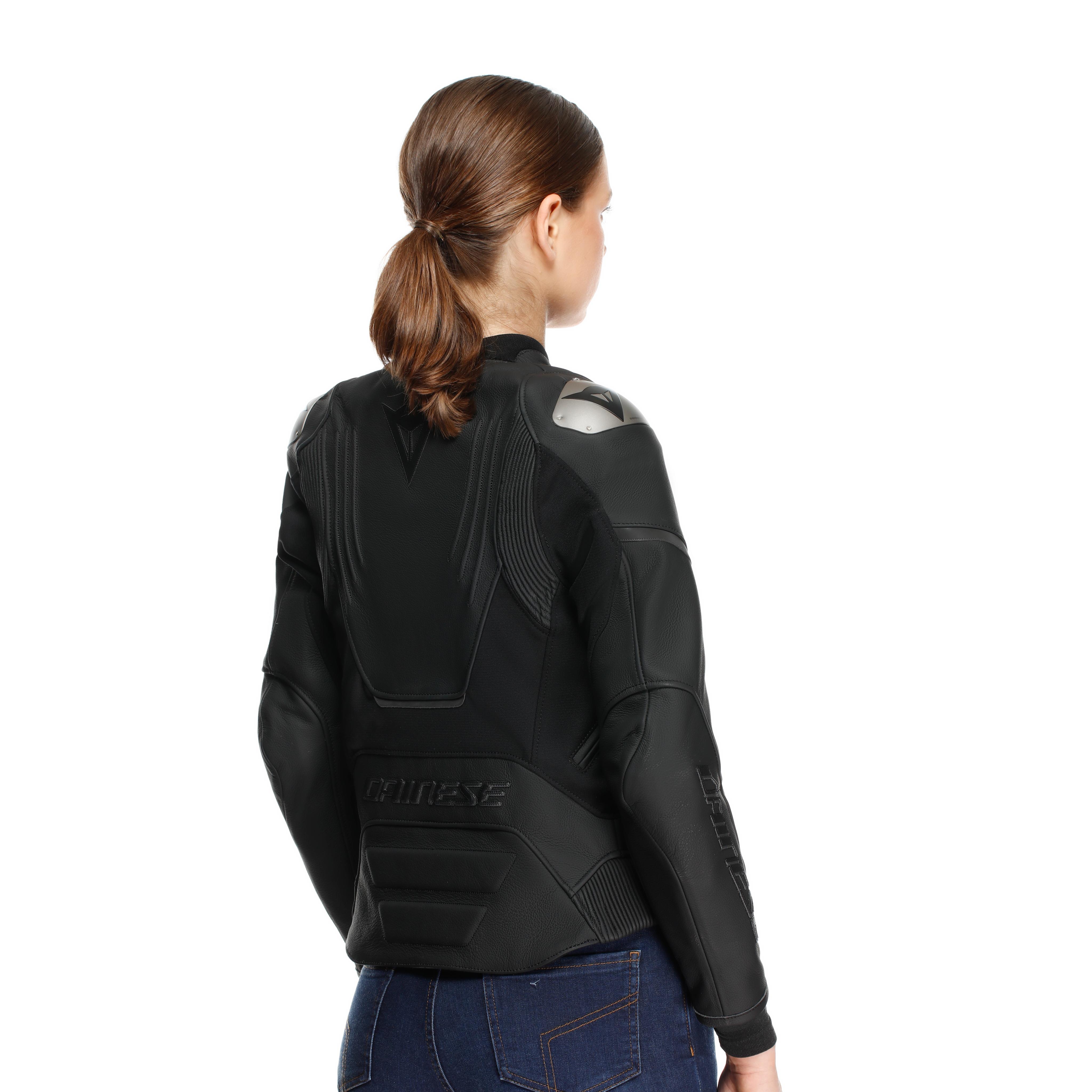RACING 5 - CHAQUETA MOTO DE CUERO MUJER - BLACK/BLACK - 7