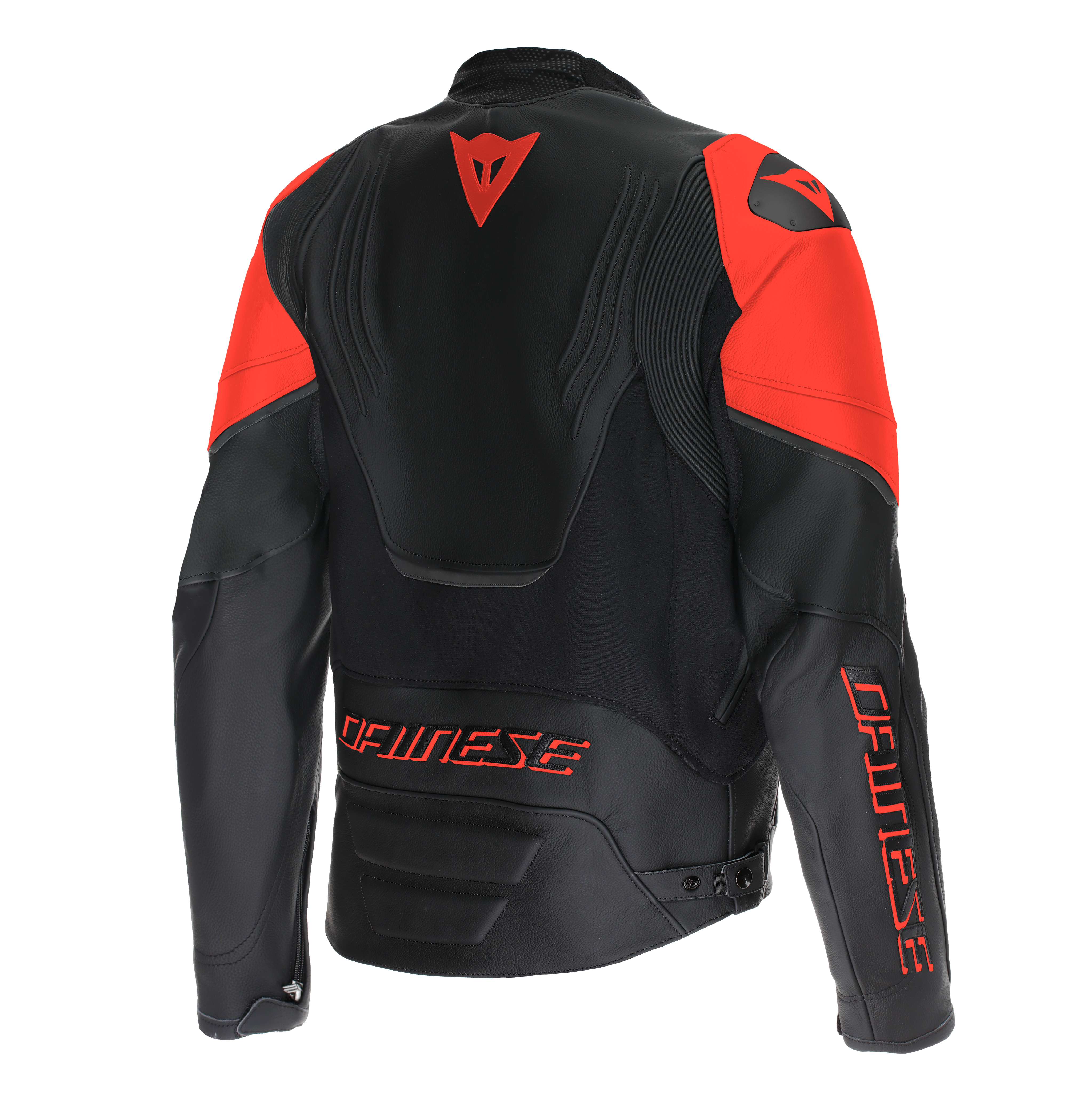 RACING 5 - HERREN MOTORRADJACKE AUS LEDER - BLACK/BLACK/RED-FLUO - 2