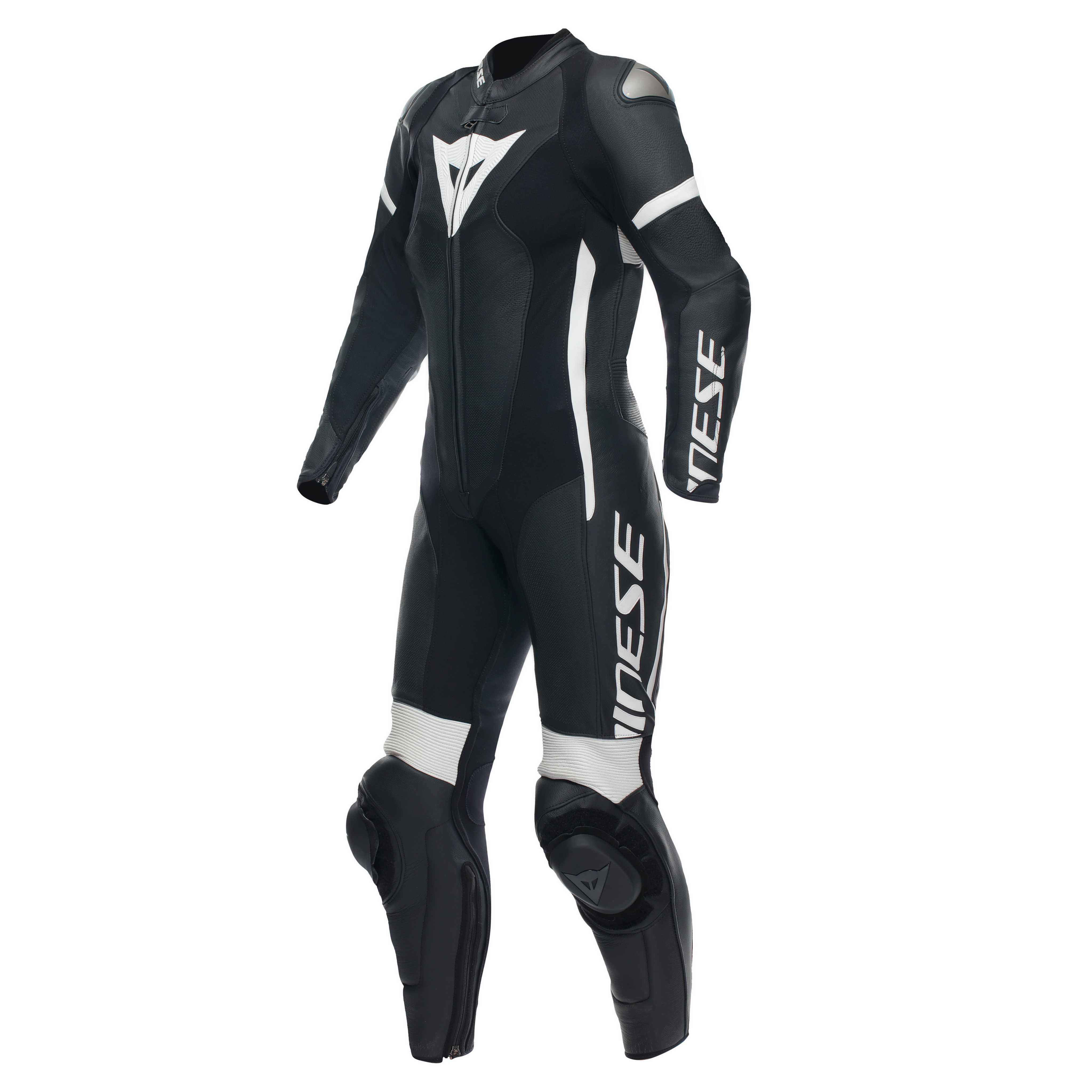 GROBNIK - WOMEN'S 1-PIECE MOTORCYCLE PERFORATED LEATHER SUIT - BLACK/BLACK/WHITE - 1
