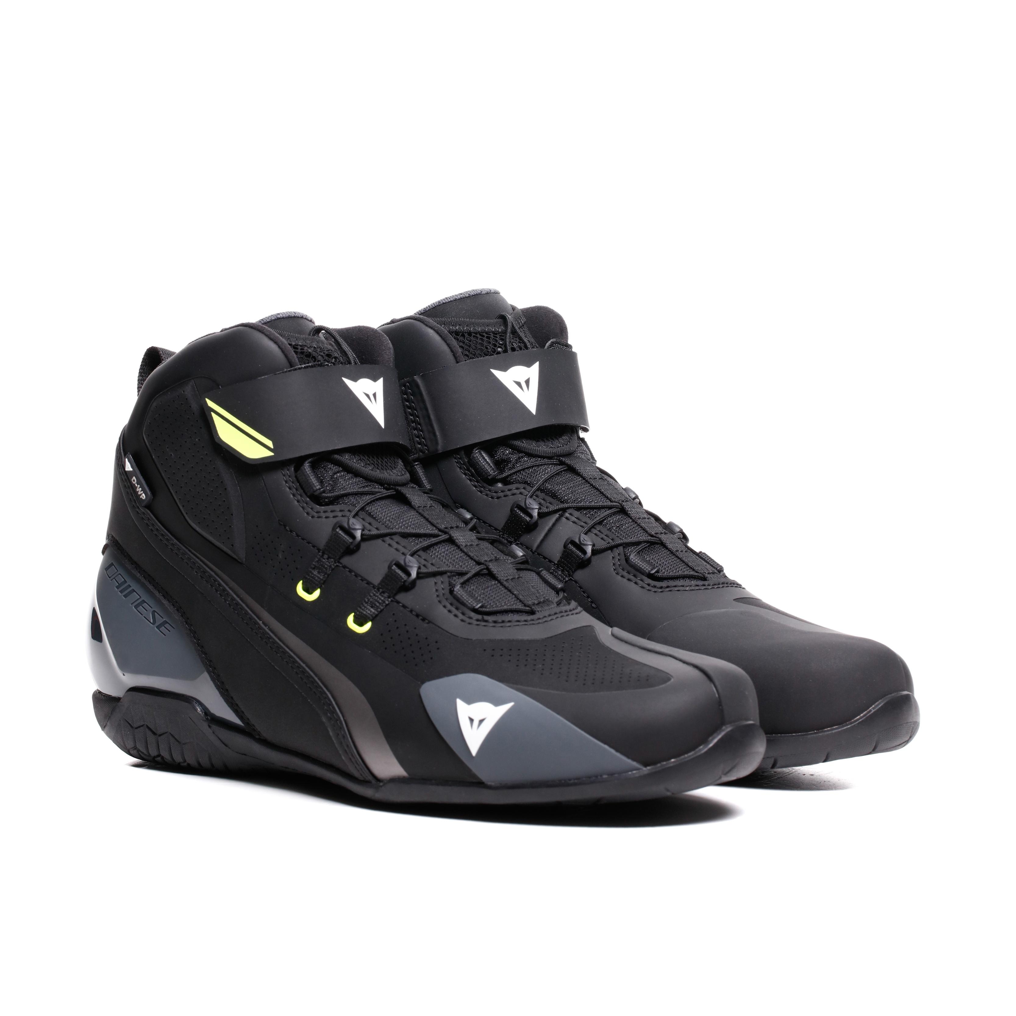 HERIAN D-WP - WATERPROOF MOTORCYCLE SHOES - BLACK/WHITE/YELLOW-FLUO - 1