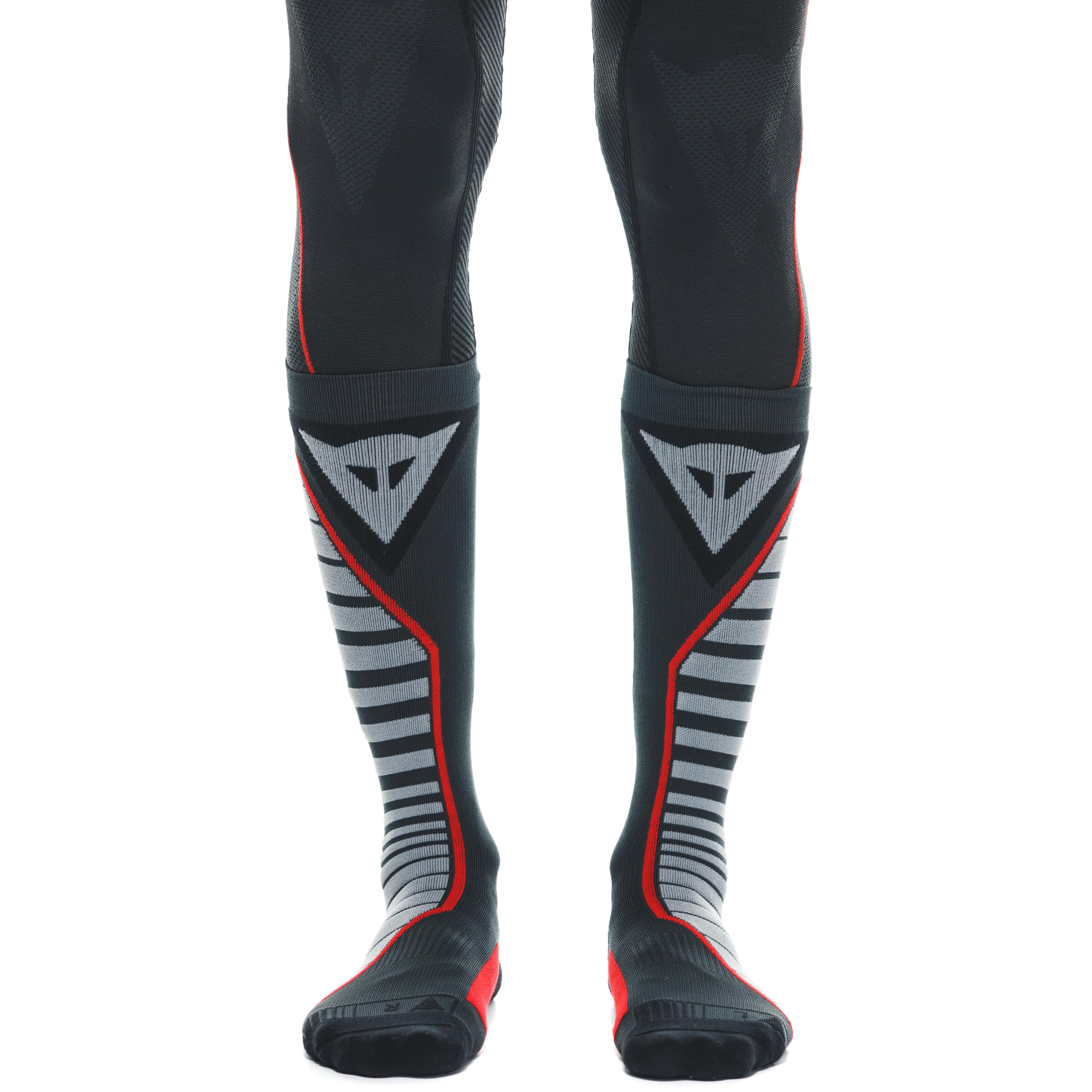 TECHNICAL MOTORCYCLE LONG SOCKS UNISEX - MID LAYER WINTER - BLACK/RED - 2