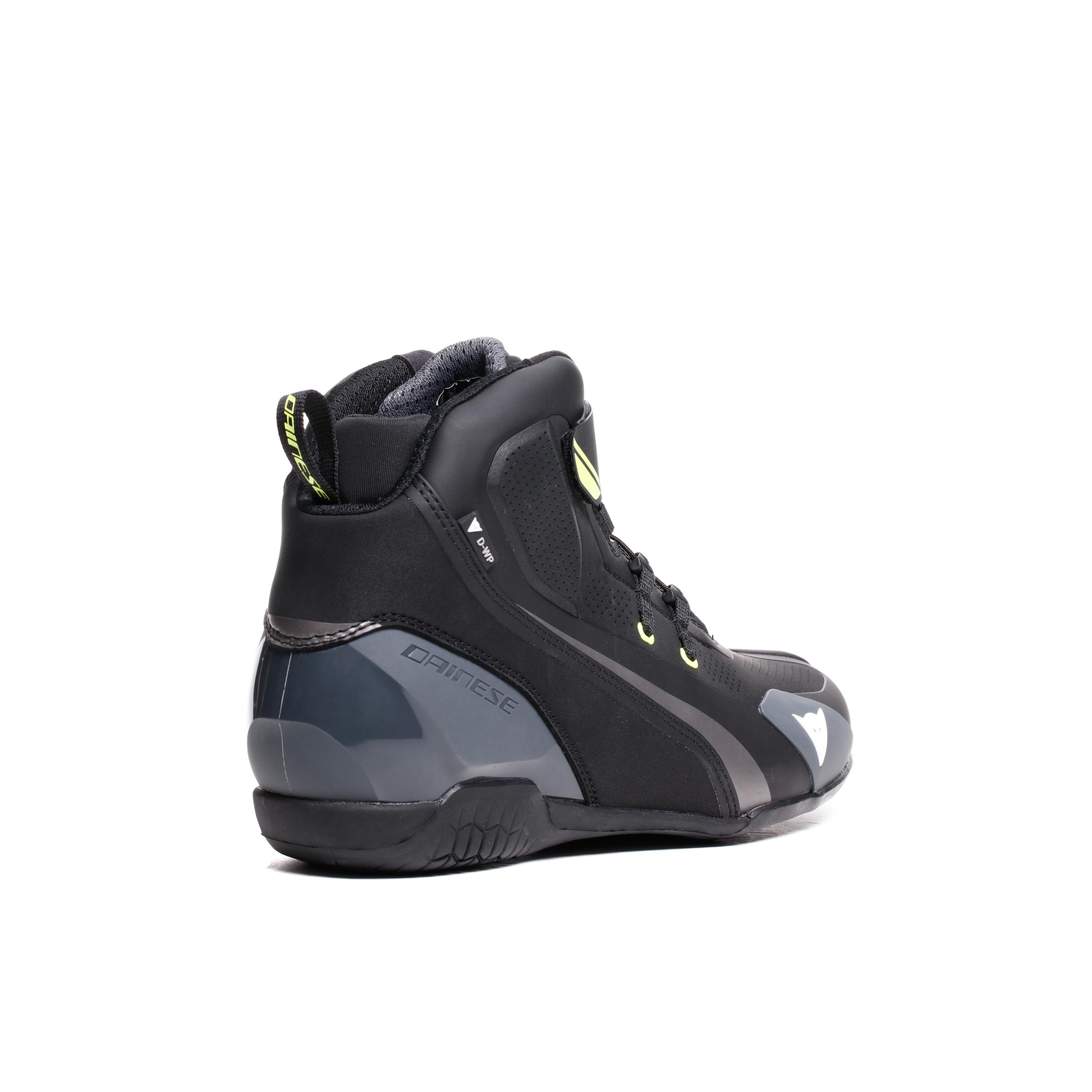 HERIAN D-WP - WATERPROOF MOTORCYCLE SHOES - BLACK/WHITE/YELLOW-FLUO - 3