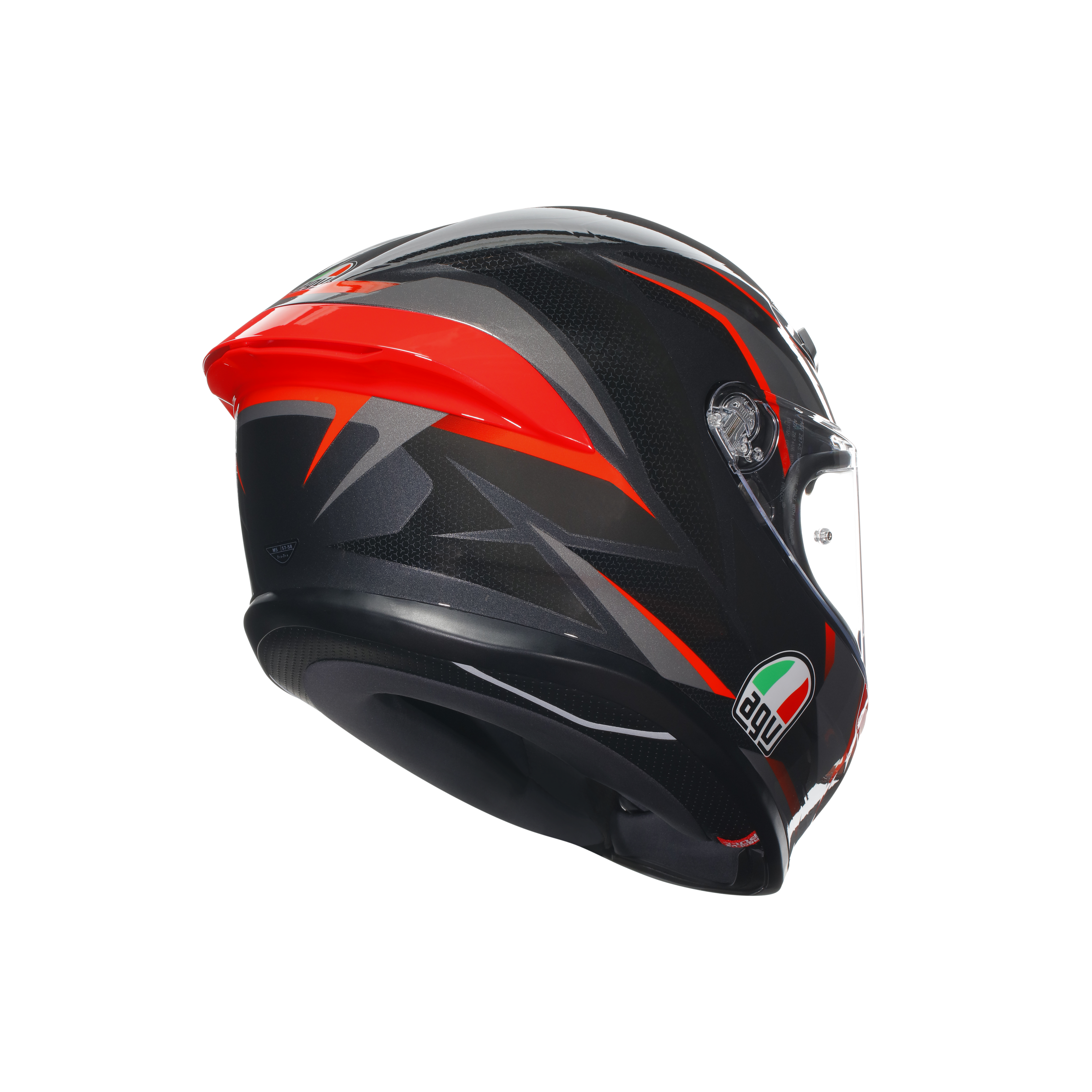 K6 S SLASHCUT BLACK/GREY/RED - MOTORBIKE FULL FACE HELMET DOT (E2206) -  - 4