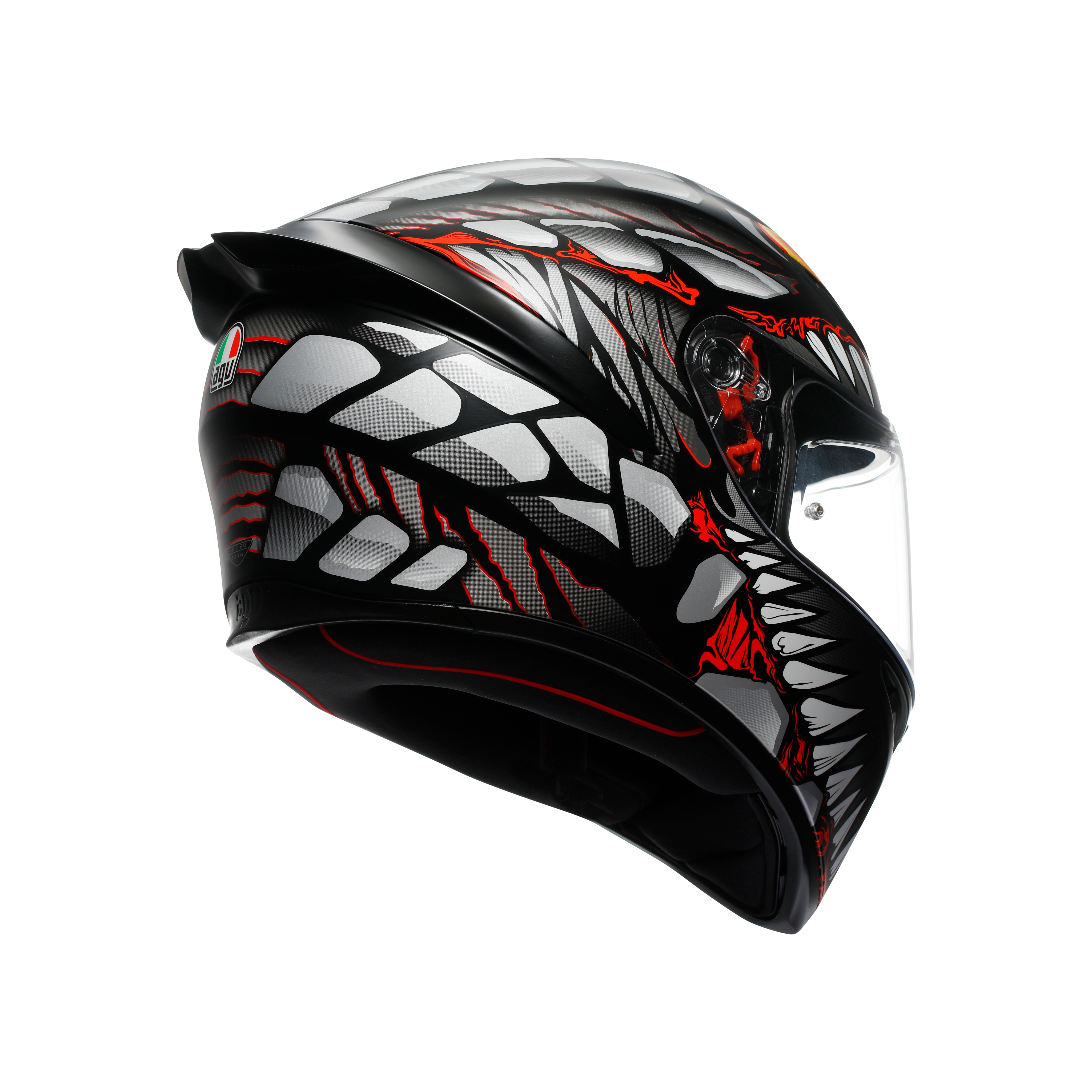 K1 S LYZARD MATT BLACK/GREY/RED - CASCO MOTO INTEGRAL DOT (E2206) -  - 4