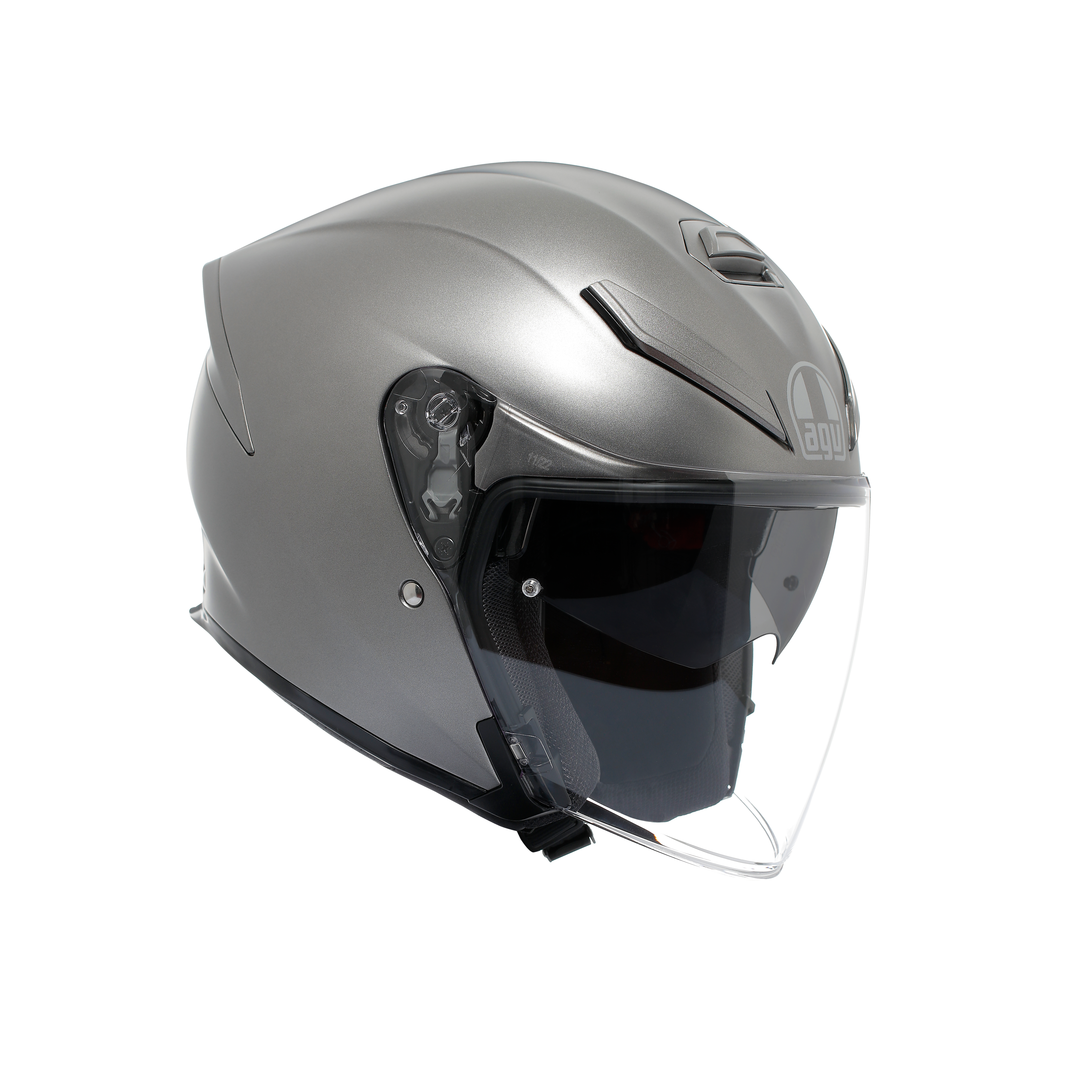 K5 JET EVO MONO MATT LUNA GREY - MOTORBIKE OPEN FACE HELMET E2206 -  - 1