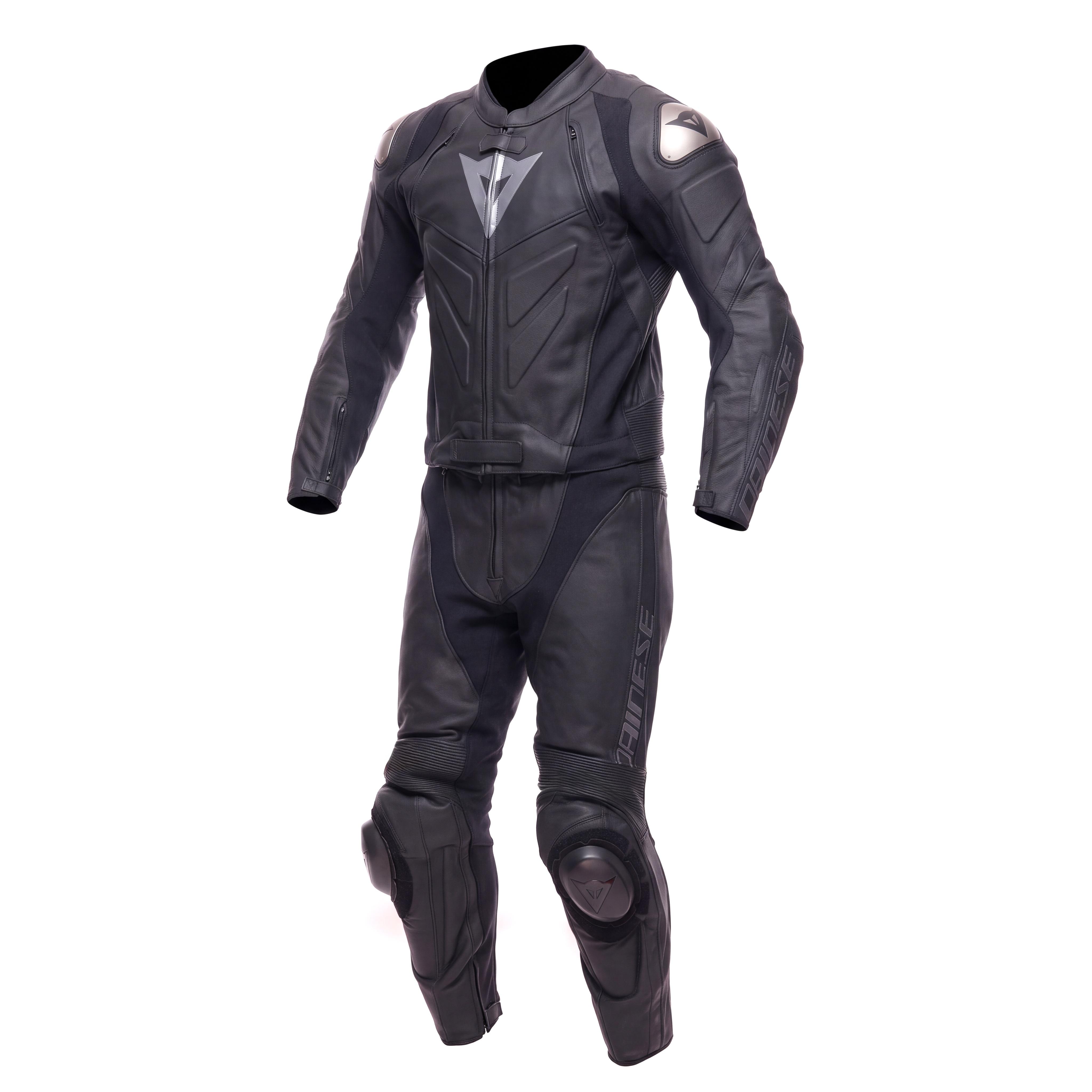 AVRO 4 LEATHER 2PCS SUIT - BLACK MATT/BLACK MATT/GRAY - 1