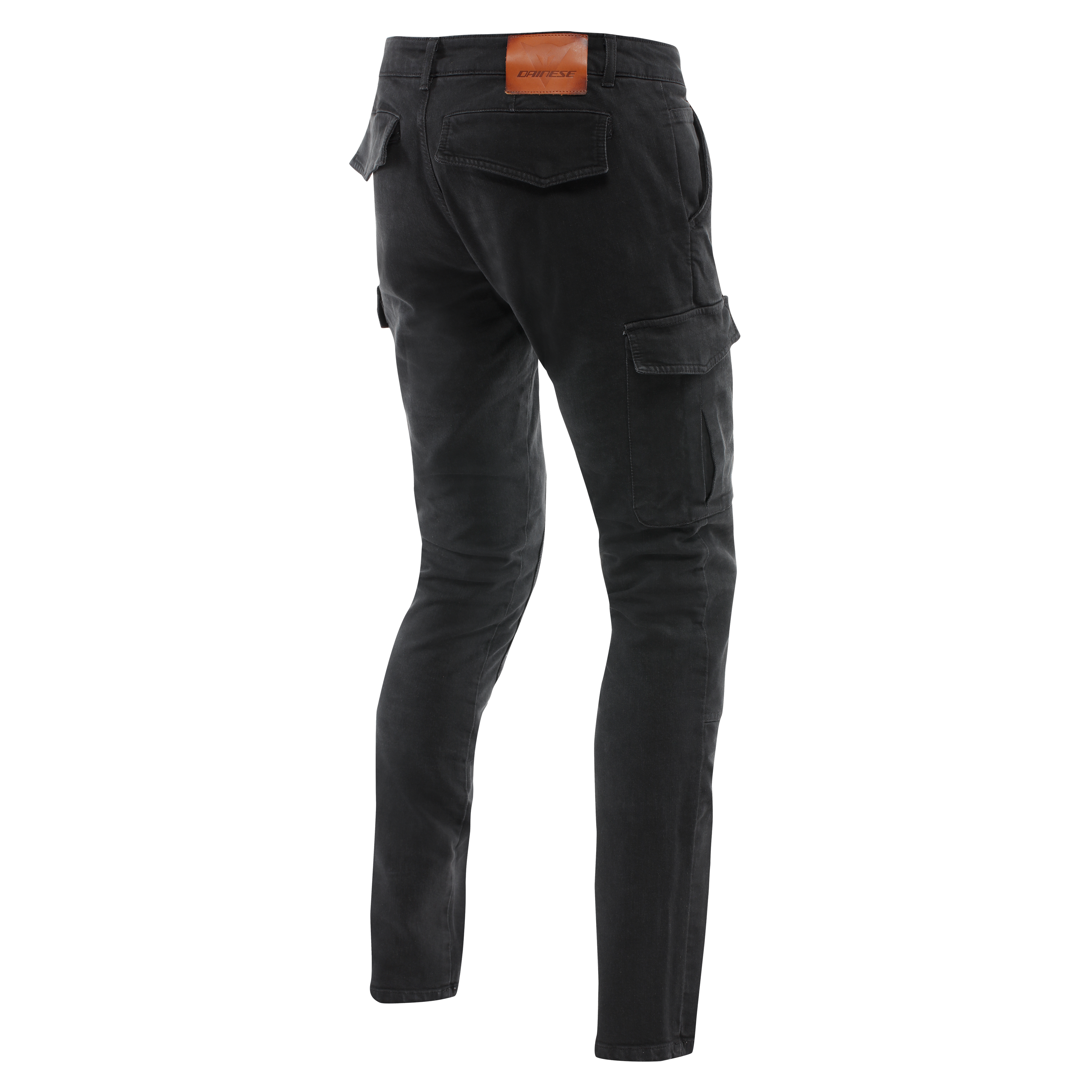 CARGO - MEN SLIM TAPERED MOTORCYCLE PANTS - BLACK - 2
