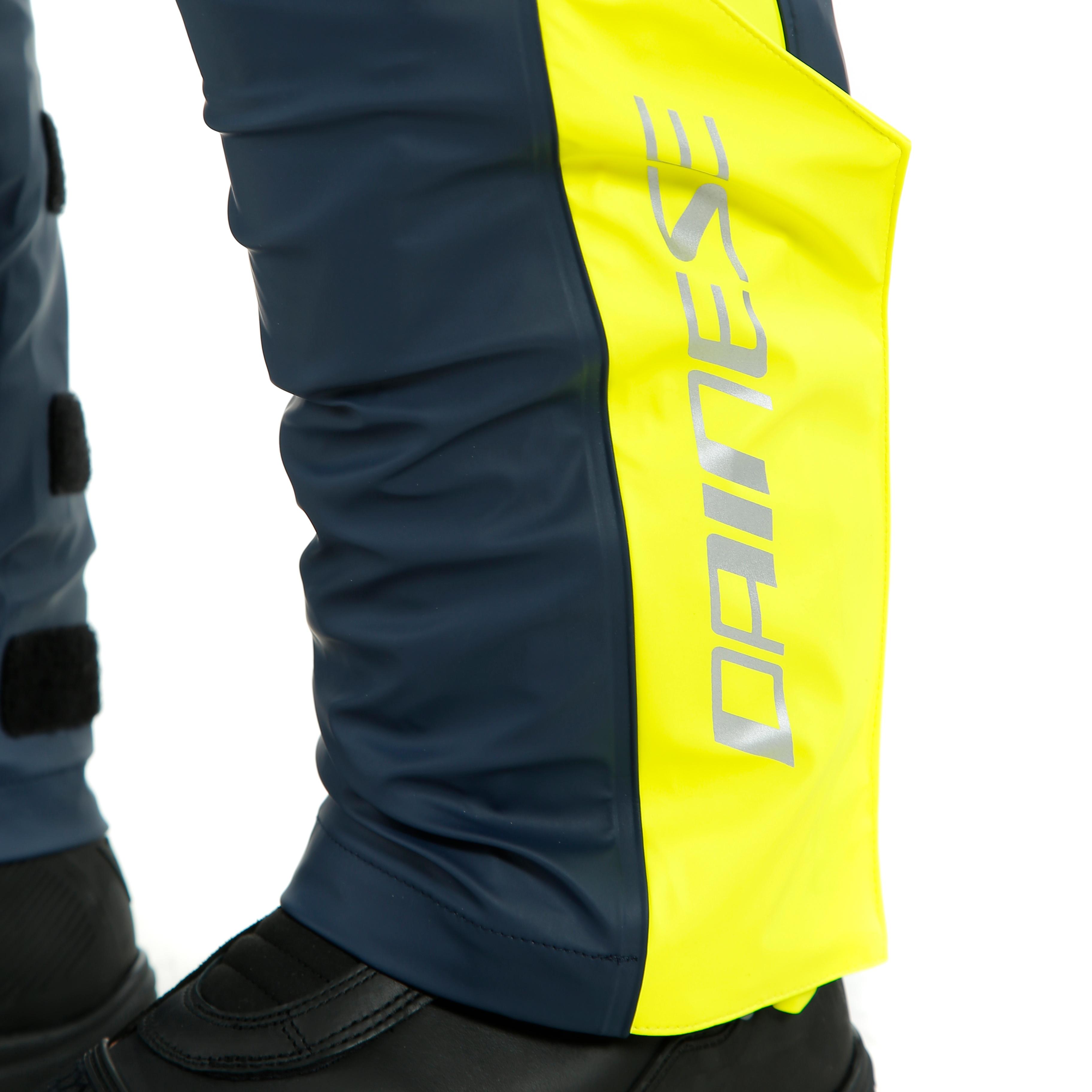 STORM 2 - UNISEX MOTORCYCLE RAIN PANTS - BLACK-IRIS/FLUO-YELLOW - 6