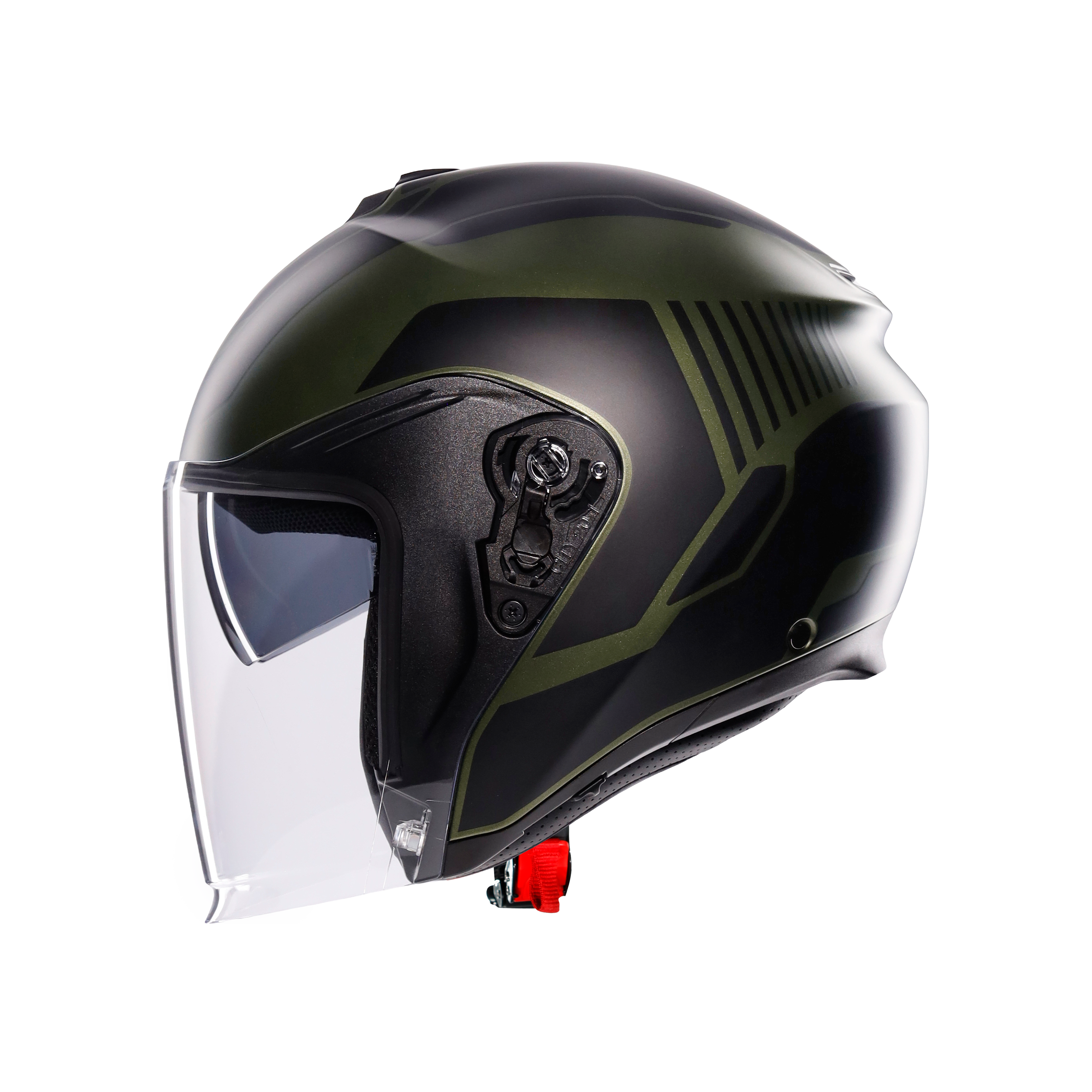 IRIDES SAKAI MATT GREEN/BLACK - CASQUE MOTO JET E2206 -  - 2