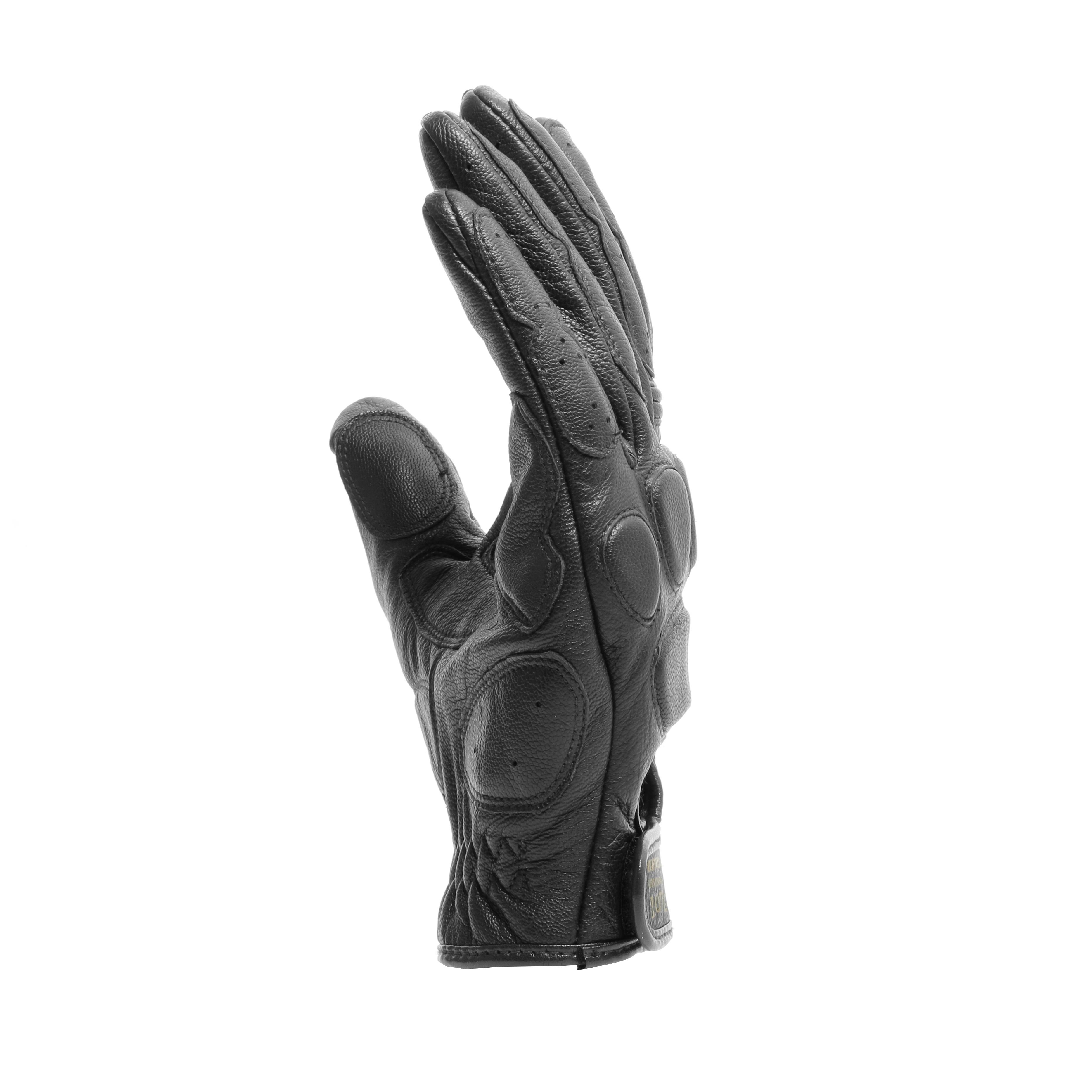 BLACKJACK - UNISEX MOTORCYCLE LEATHER GLOVES - BLACK/BLACK/BLACK - 4