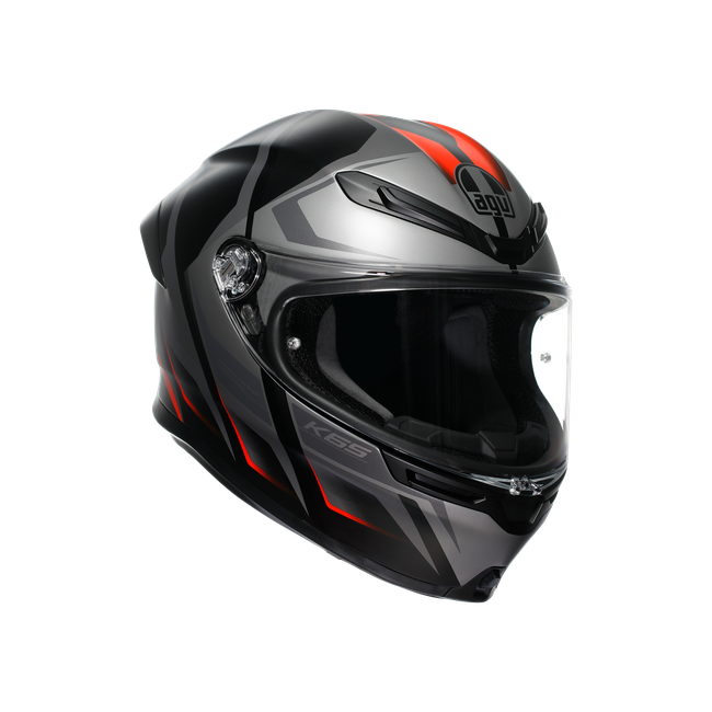 AGV - K6 S Karve Matt Black/grey/red - Casque Moto Intégral E2206, Unisex, Taille: Xl