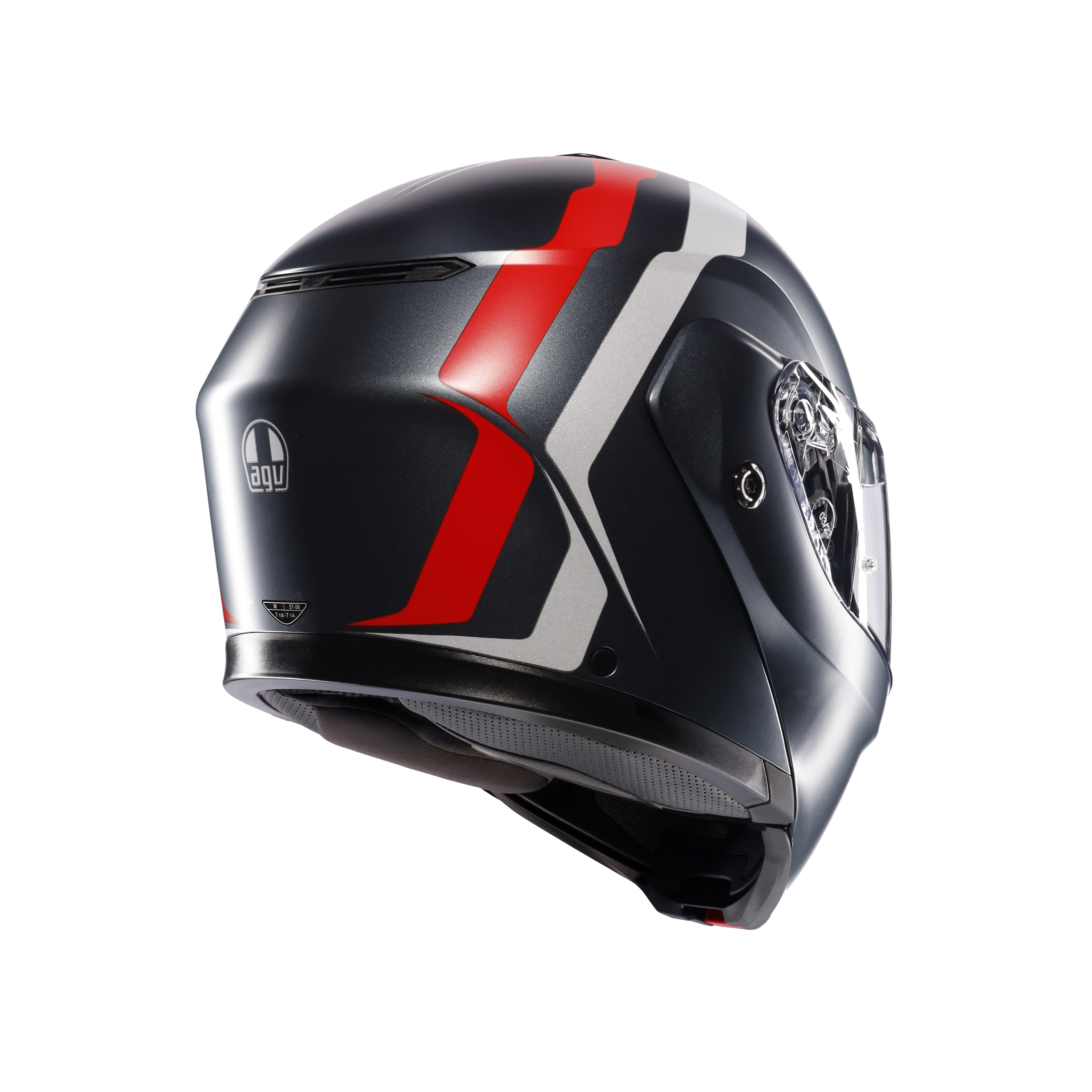 STREETMODULAR RESIA MATT GREY/SILVER/RED - MOTORBIKE FLIP UP HELMET DOT(E2206) -  - 6
