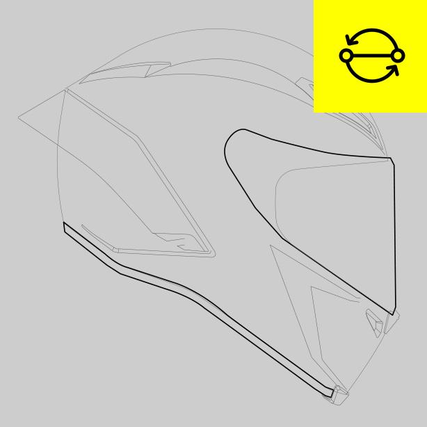 Remplacement joint visi&egrave;re ou bord de base casques Racing - NEUTRO - 1