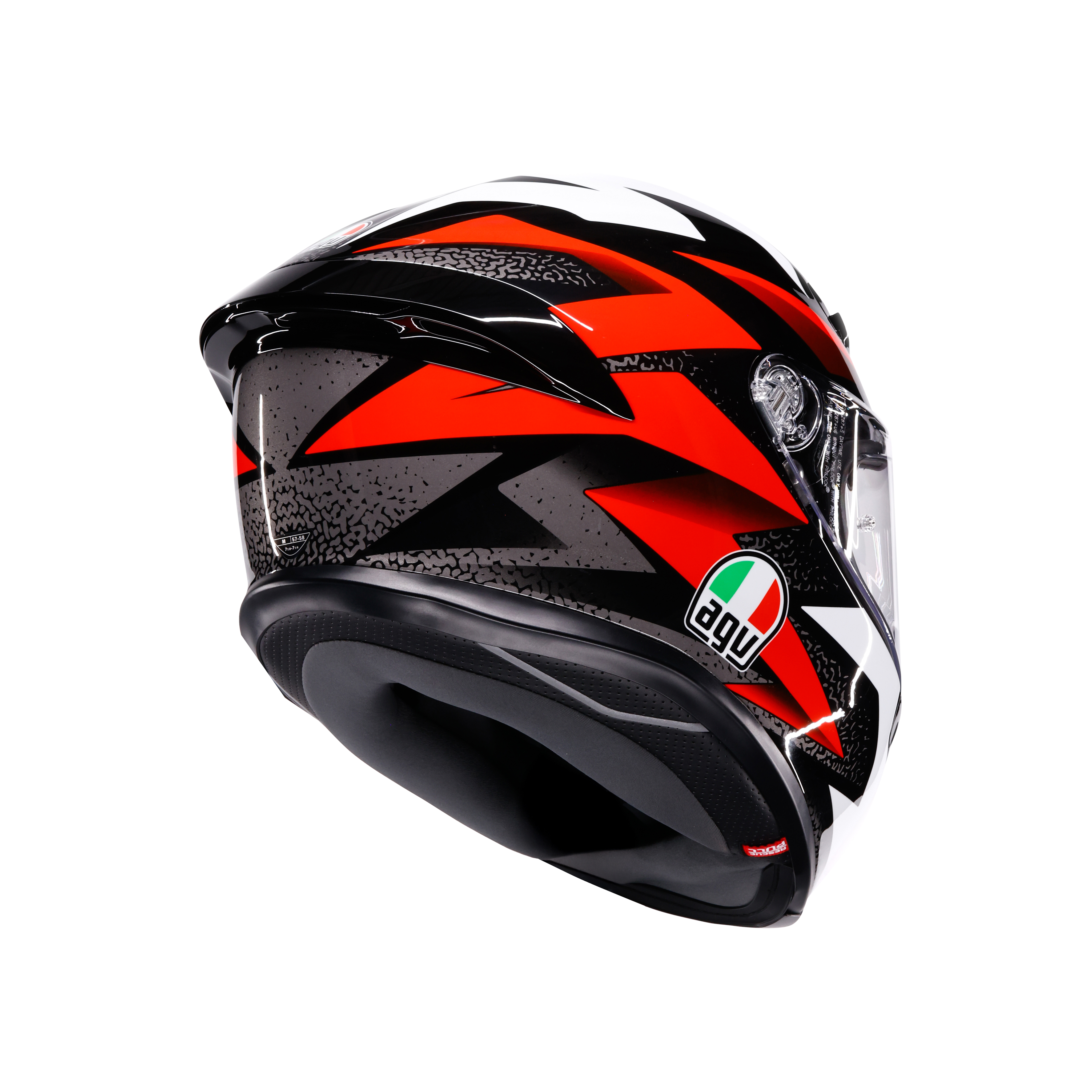 K6 S BRAVEN BLACK/RED/WHITE - CASQUE MOTO INT&Eacute;GRAL E2206 -  - 6