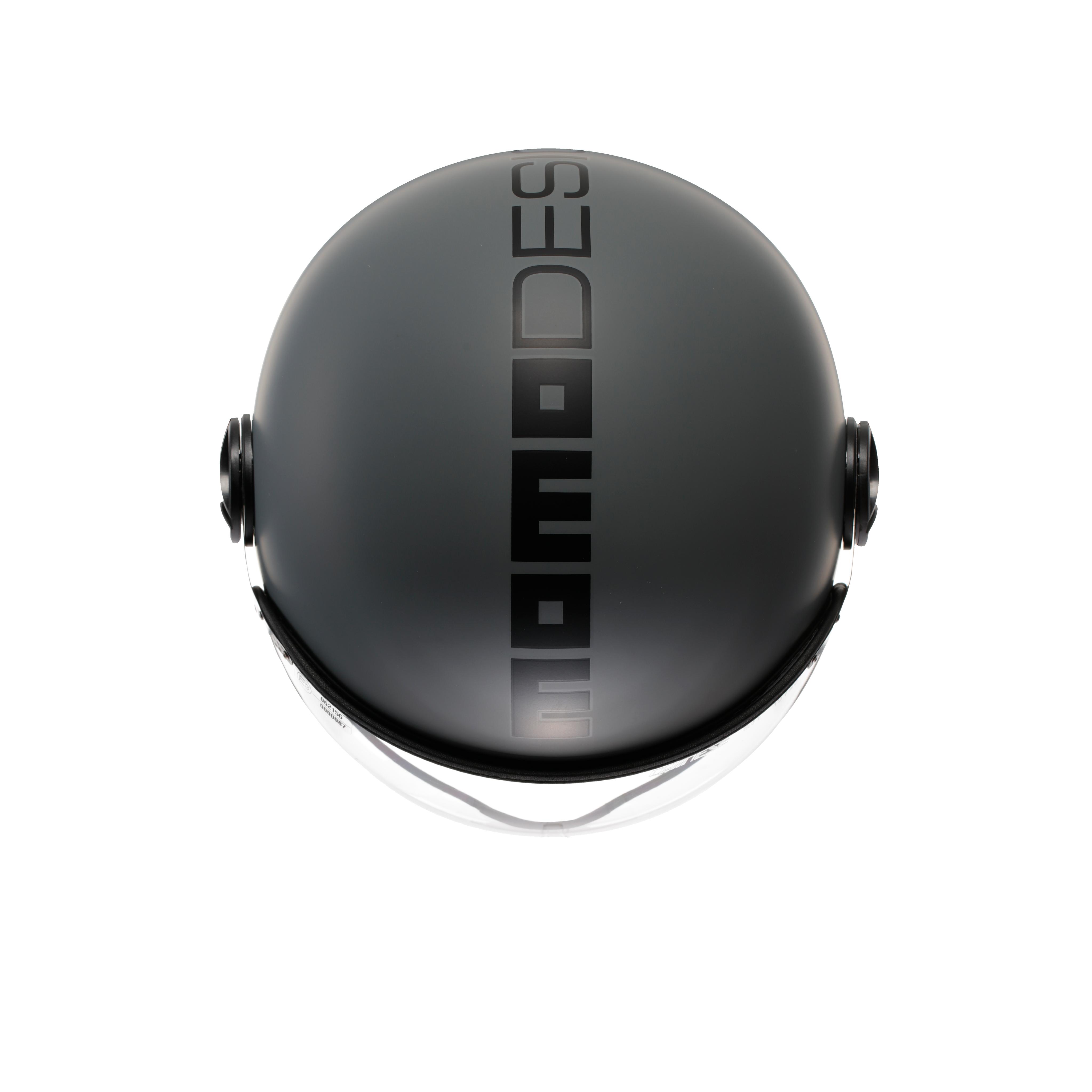 MOMODESIGN FGTR CLASSIC MATT GRAU / SCHWARZ - JET-HELM MIT VISIER E2206 -  - 6