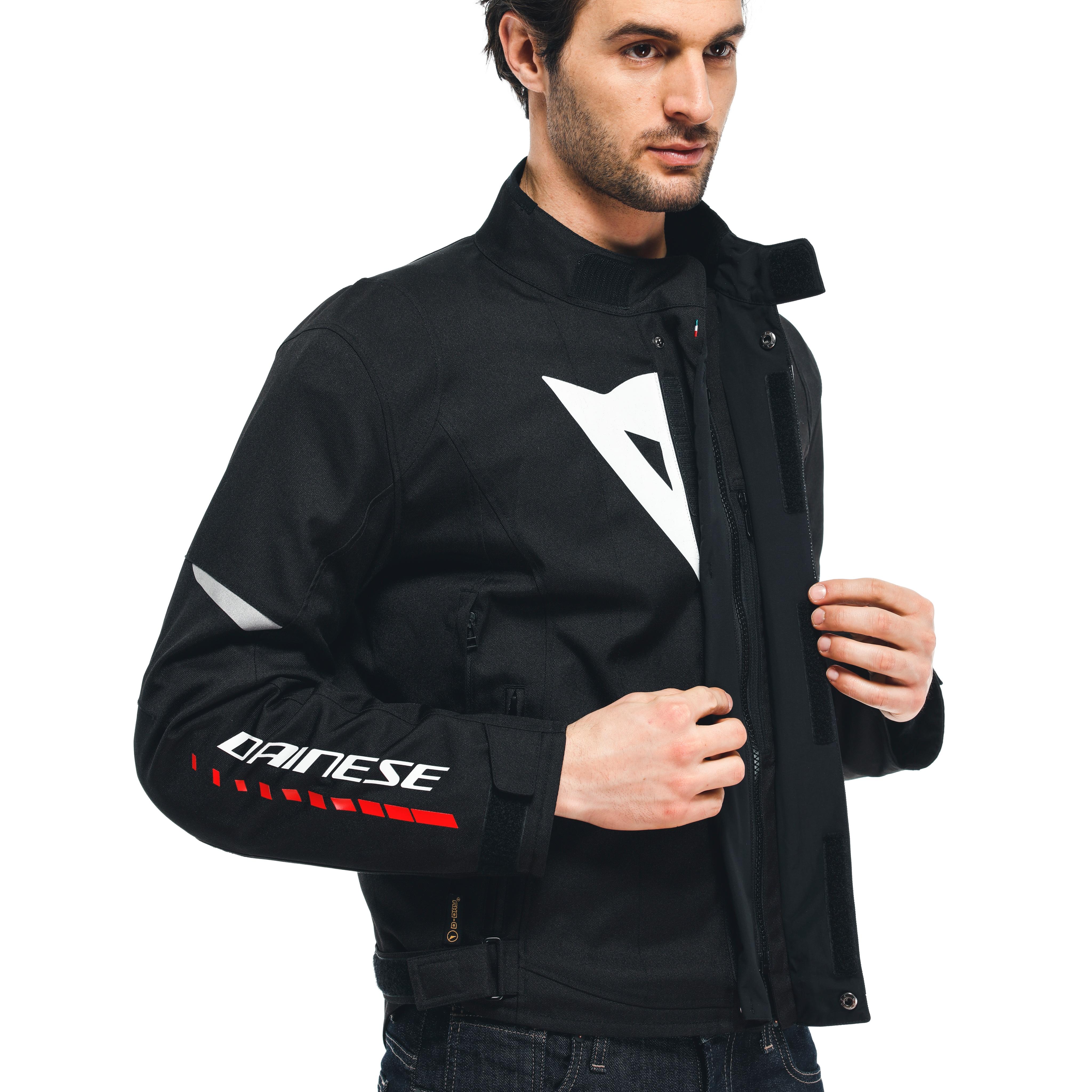 VELOCE D-DRY®- MEN'S WATERPROOF MOTORCYCLE JACKET | BLACK/WHITE